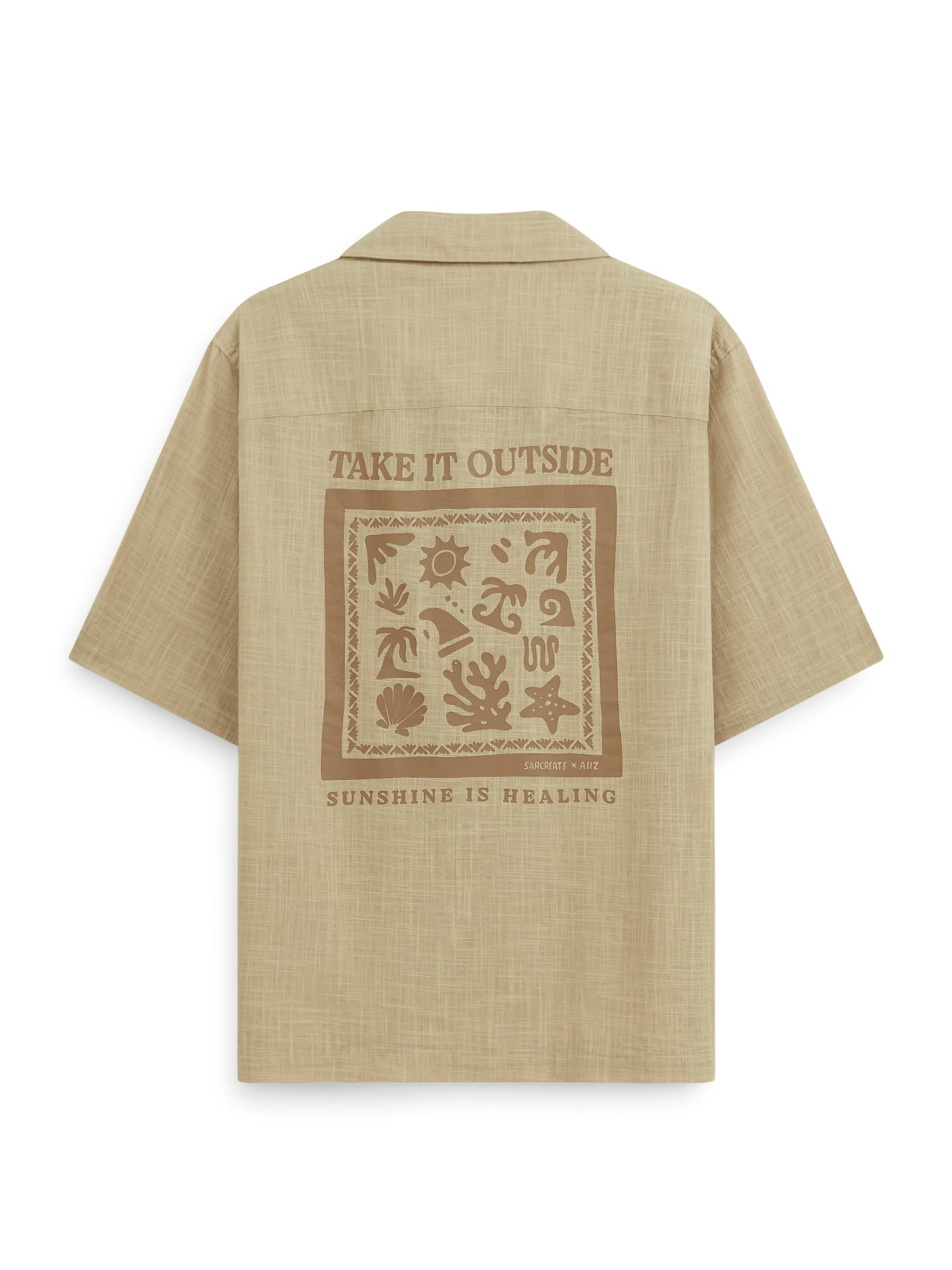 AIIZ Men's Printed Camp Collar Shirt