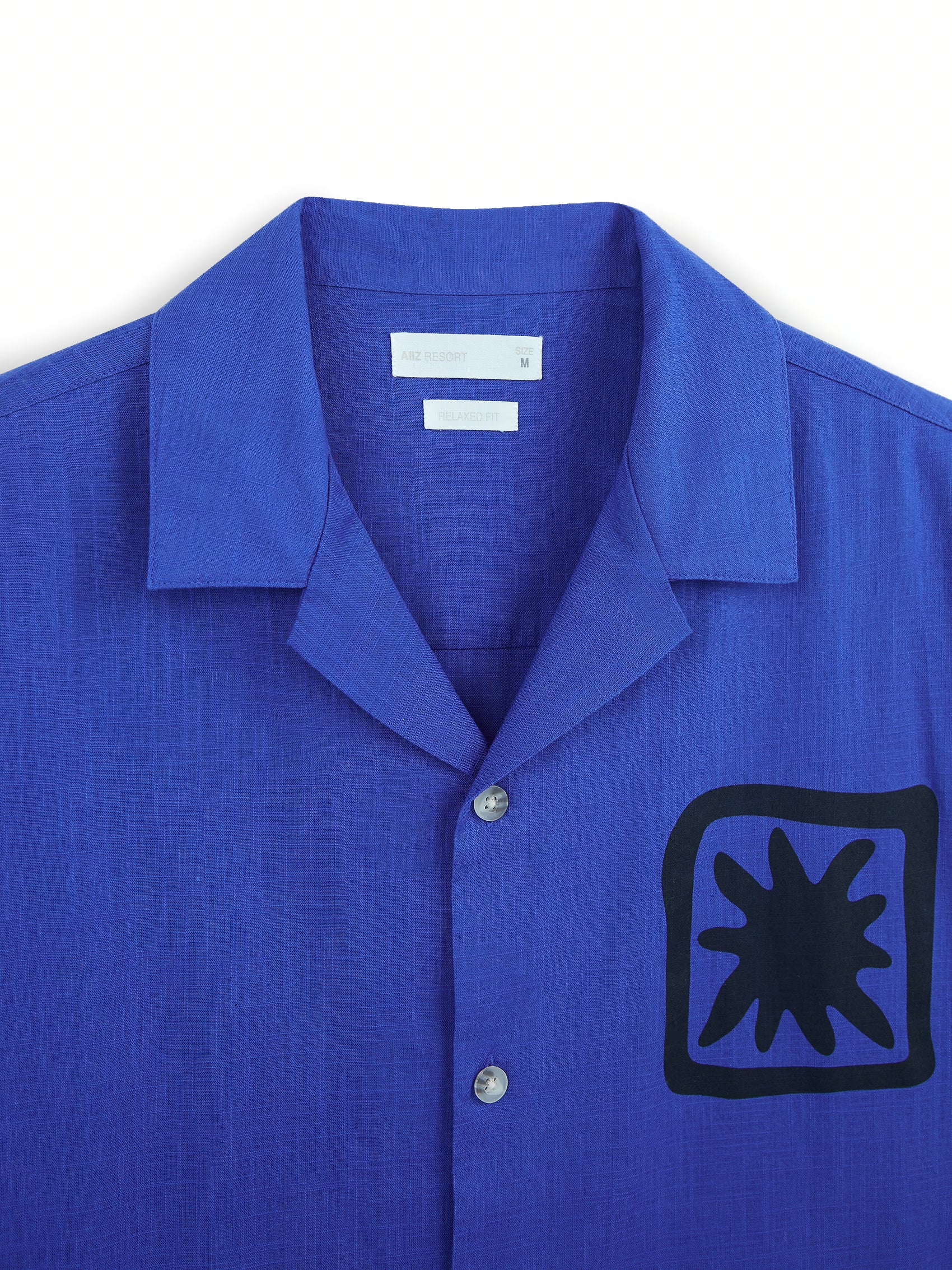 AIIZ Men's Printed Camp Collar Shirt