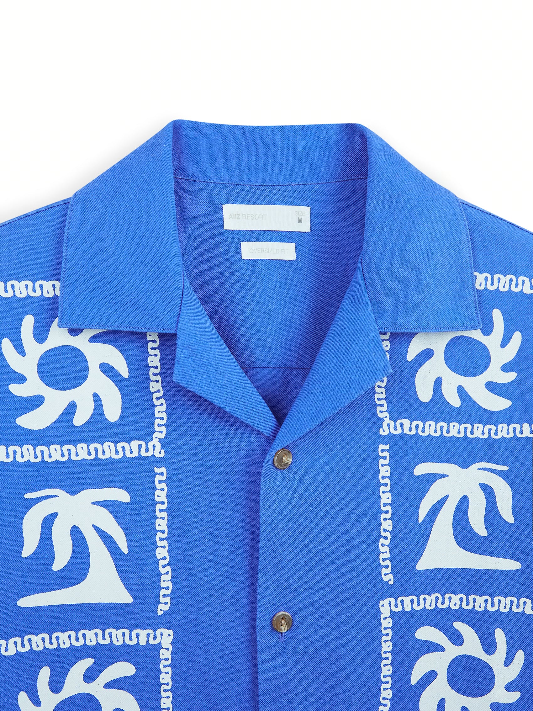 AIIZ Men's Printed Camp Collar Shirt