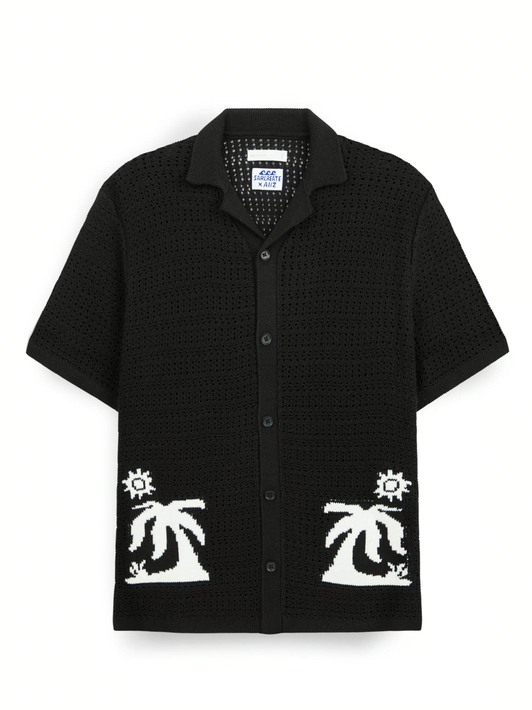 AIIZ Men's Crochet Camp Collar Shirt