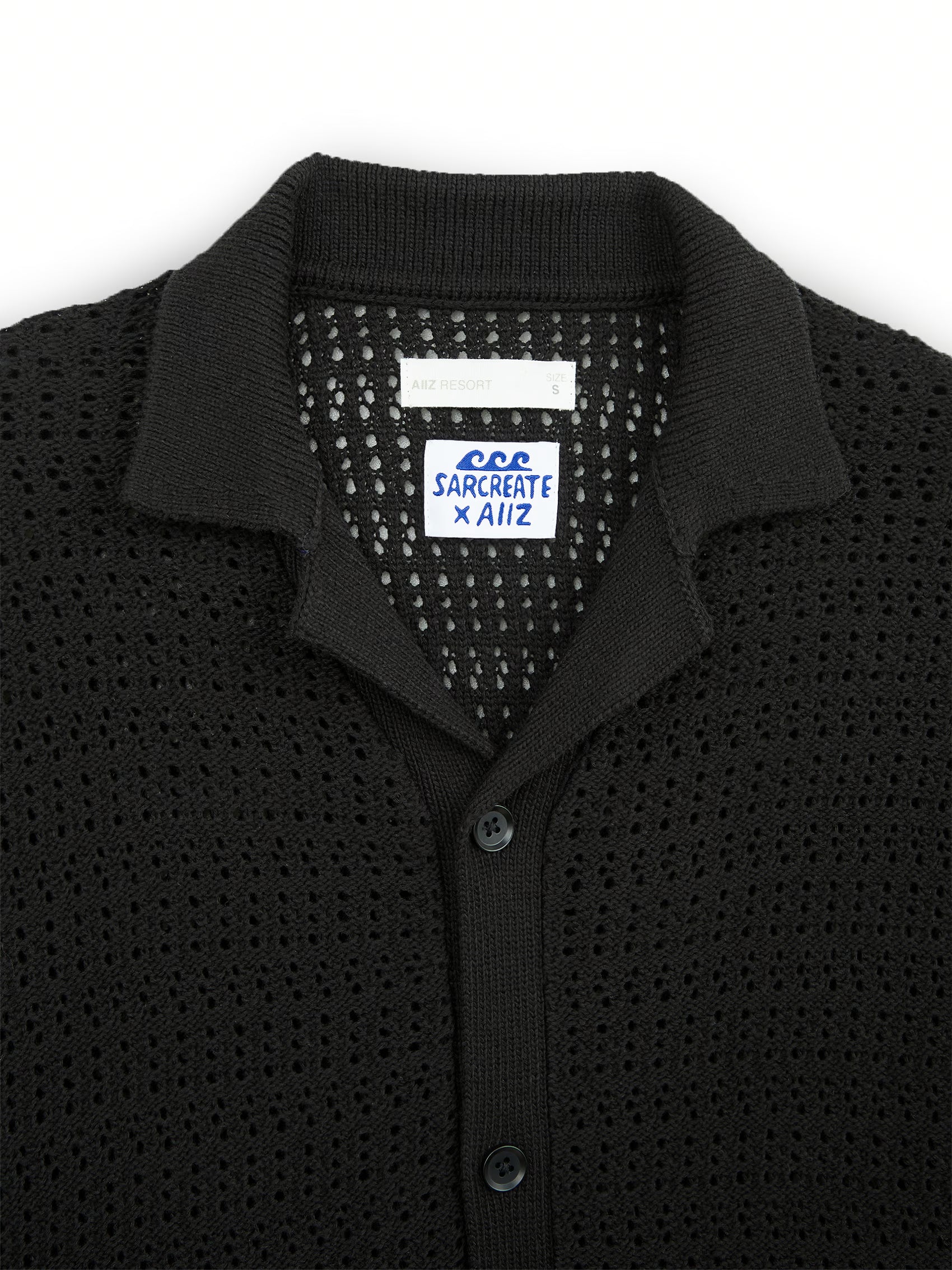 AIIZ Men's Crochet Camp Collar Shirt