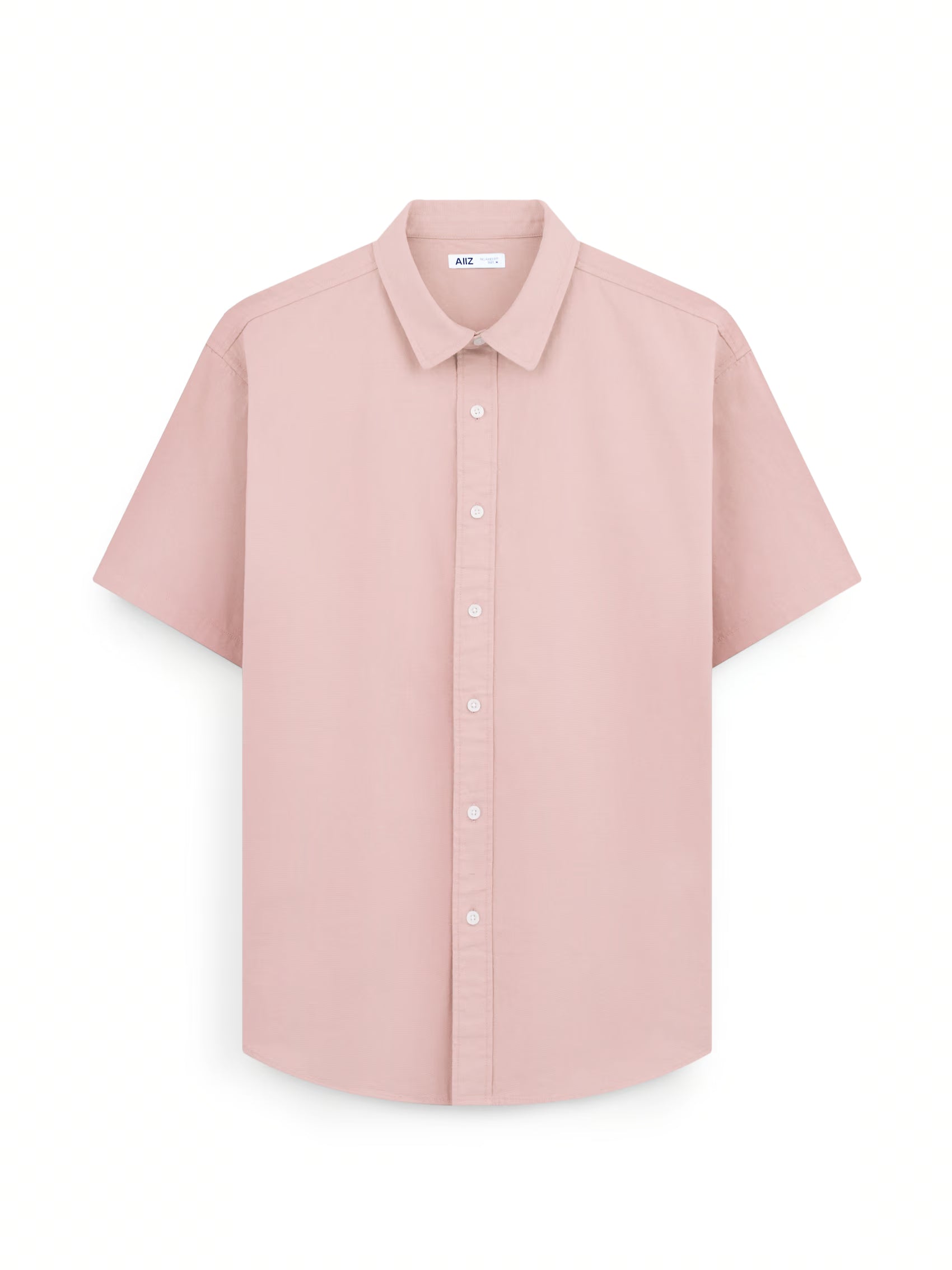 AIIZ Men's Relaxed Short Sleeve Shirt (Light Pink / S)