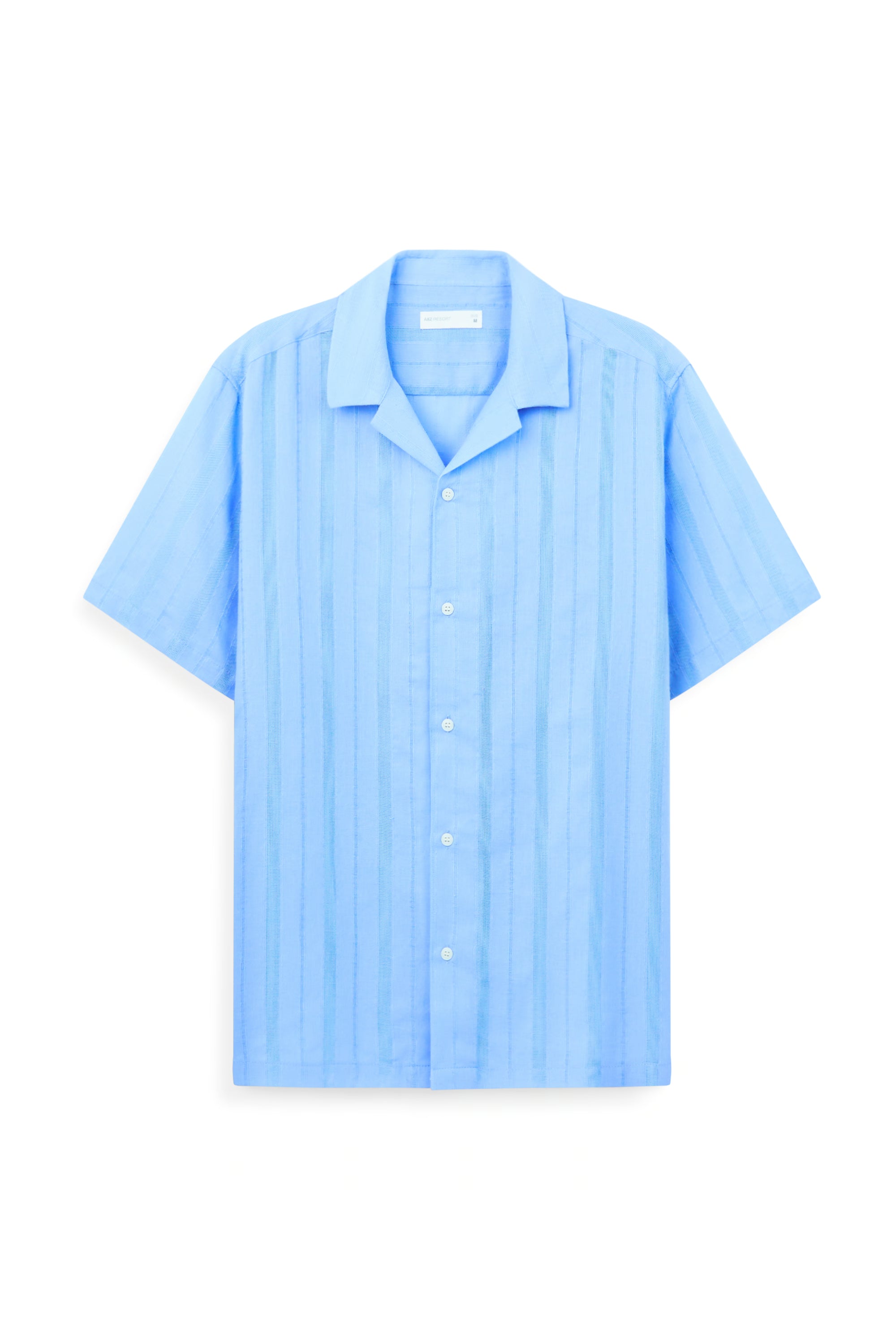 AIIZ Men's Stripe Short Sleeve Shirt (Blue / S)