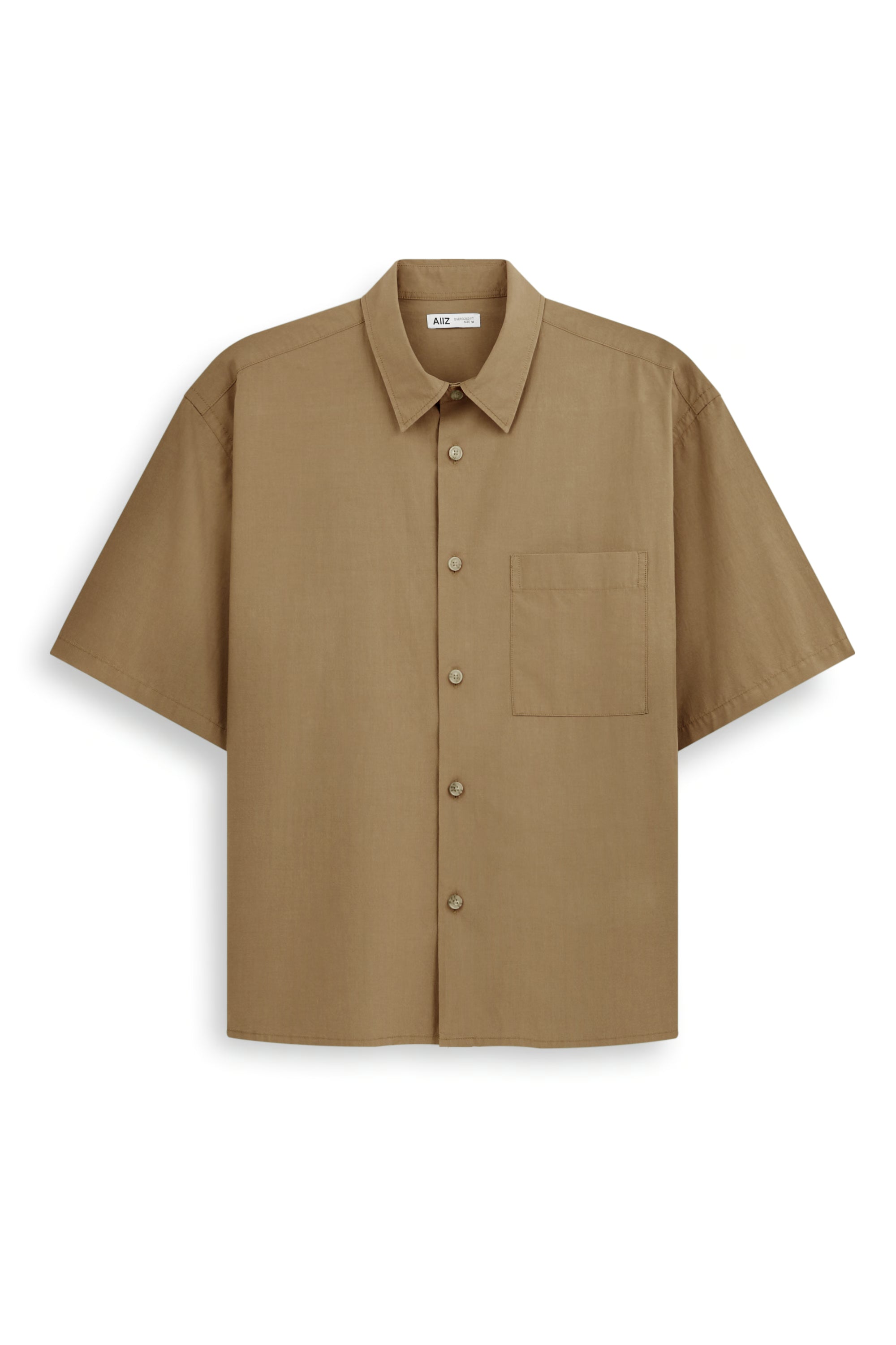 AIIZ Men's Short Sleeve Shirt (Brown / S)