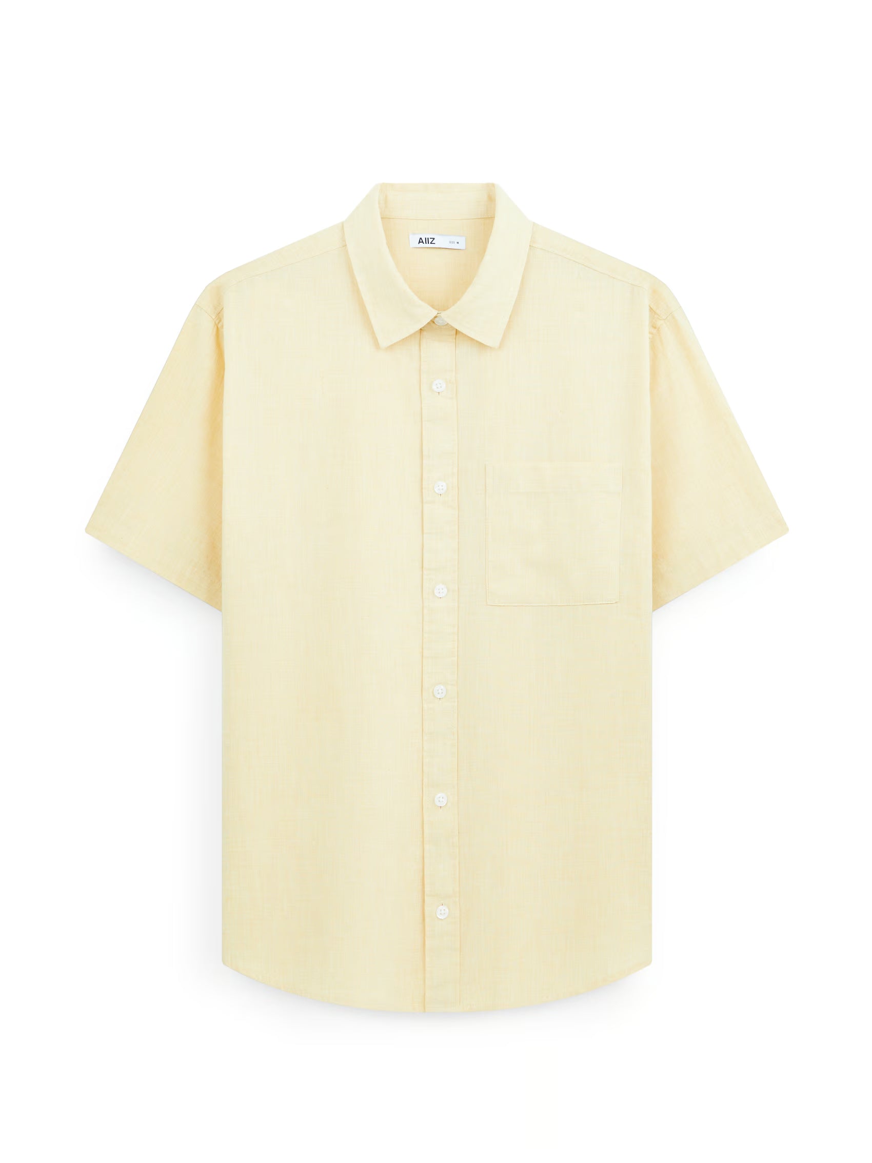 AIIZ Men's Short Sleeve Shirt (Light Yellow / S)