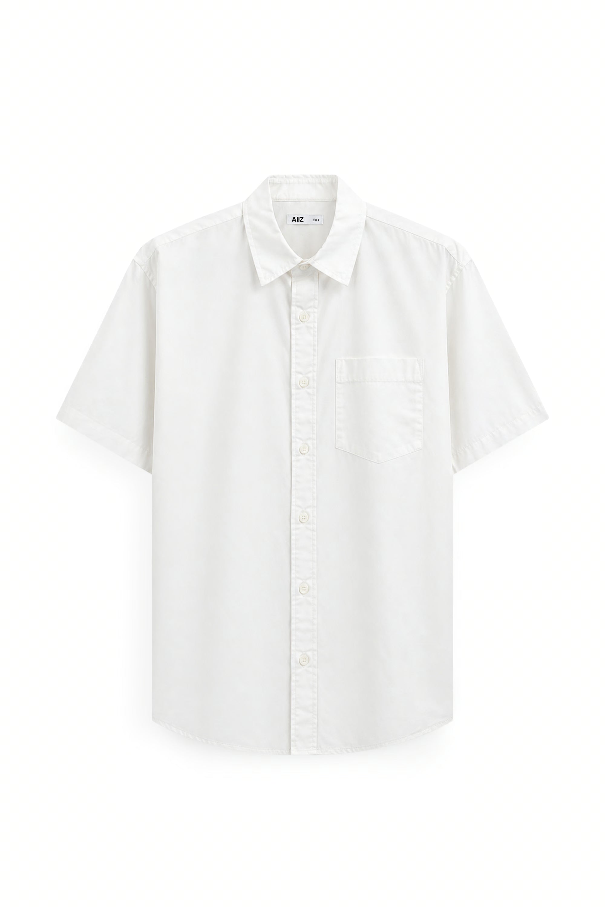 Men's Washed Work Short Sleeve Shirt (OFF WHITE / S)
