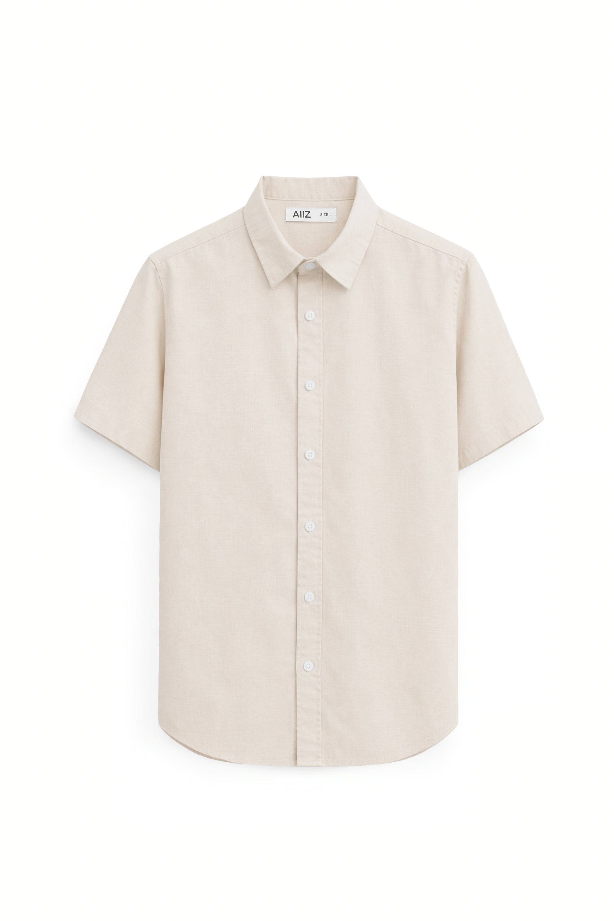 AIIZ Men's Fil a Fil Short Sleeve Shirt (Beige / S)