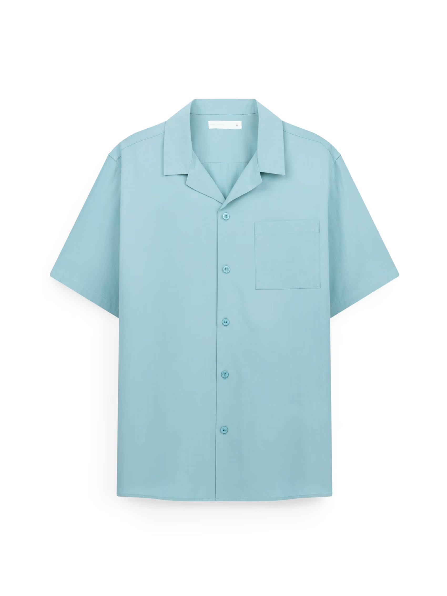 AIIZ Men's Camp Collar Shorts Sleeve Shirt (Light Green / S)