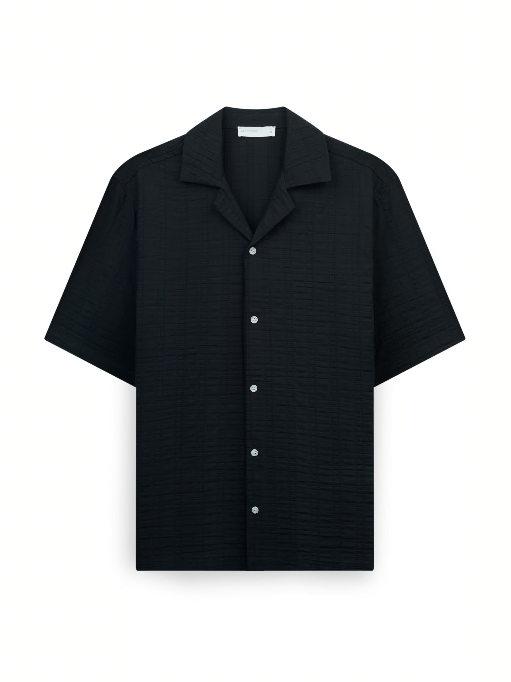 AIIZ Men's Texture Short Sleeve Shirt (Black / S)