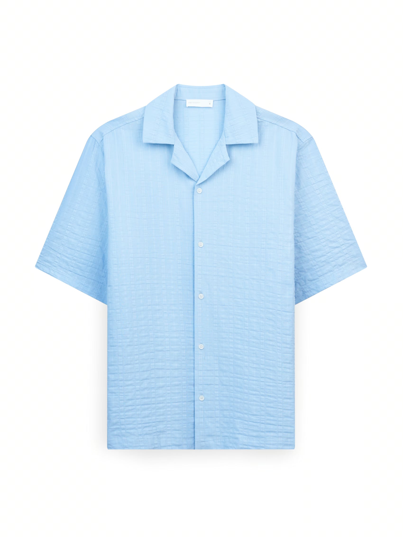 AIIZ Men's Texture Short Sleeve Shirt (Light Blue / S)