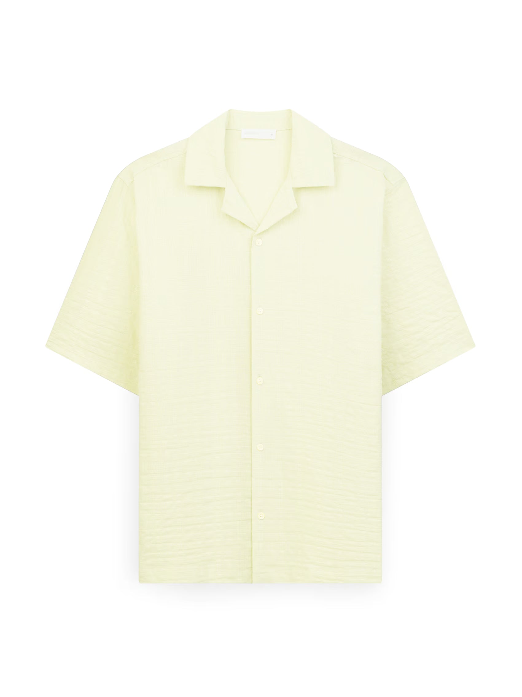 AIIZ Men's Texture Short Sleeve Shirt (Light Yellow / S)