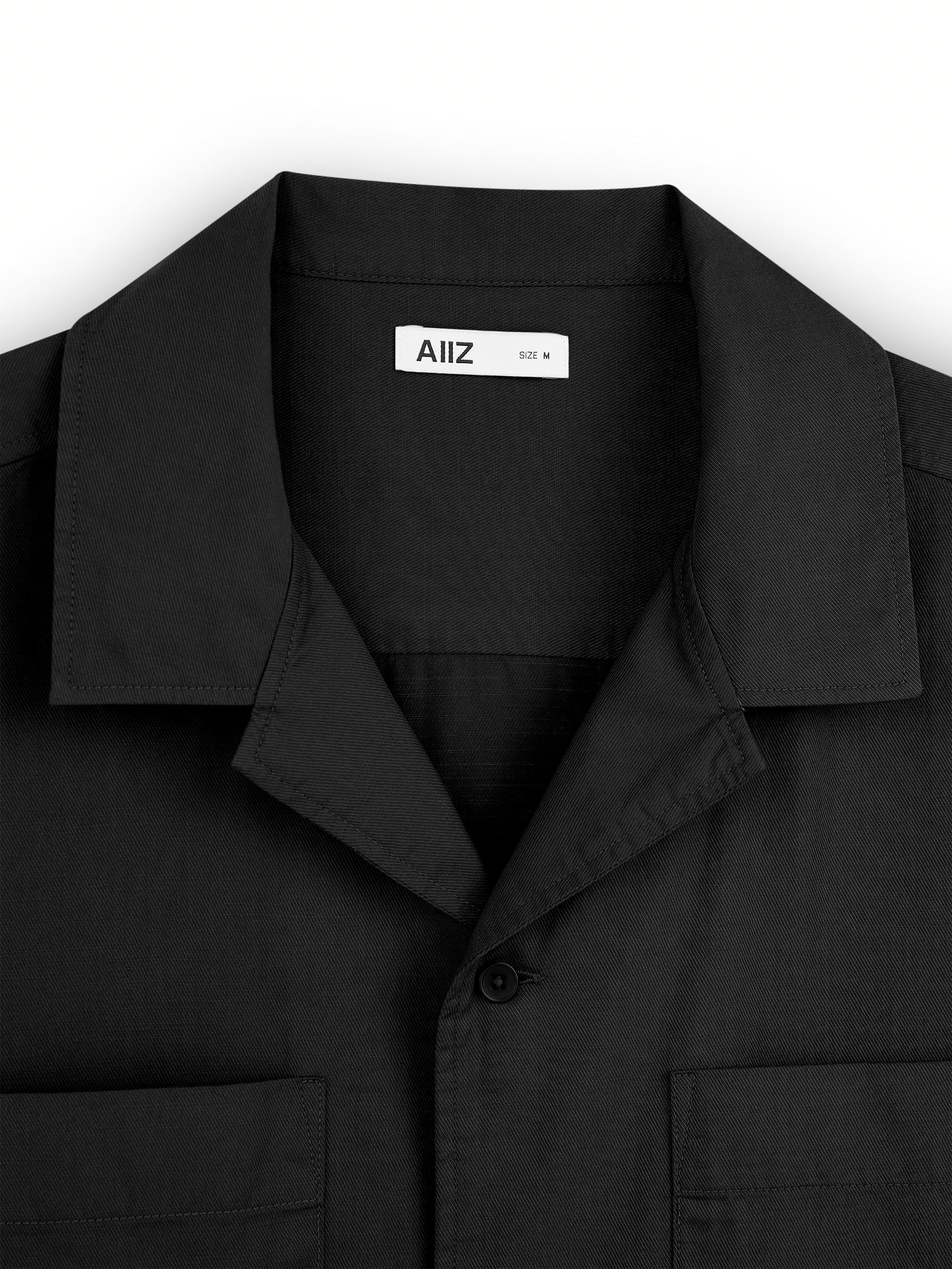 AIIZ Men's Pocket Camp Collar Shorts Sleeve Shirt