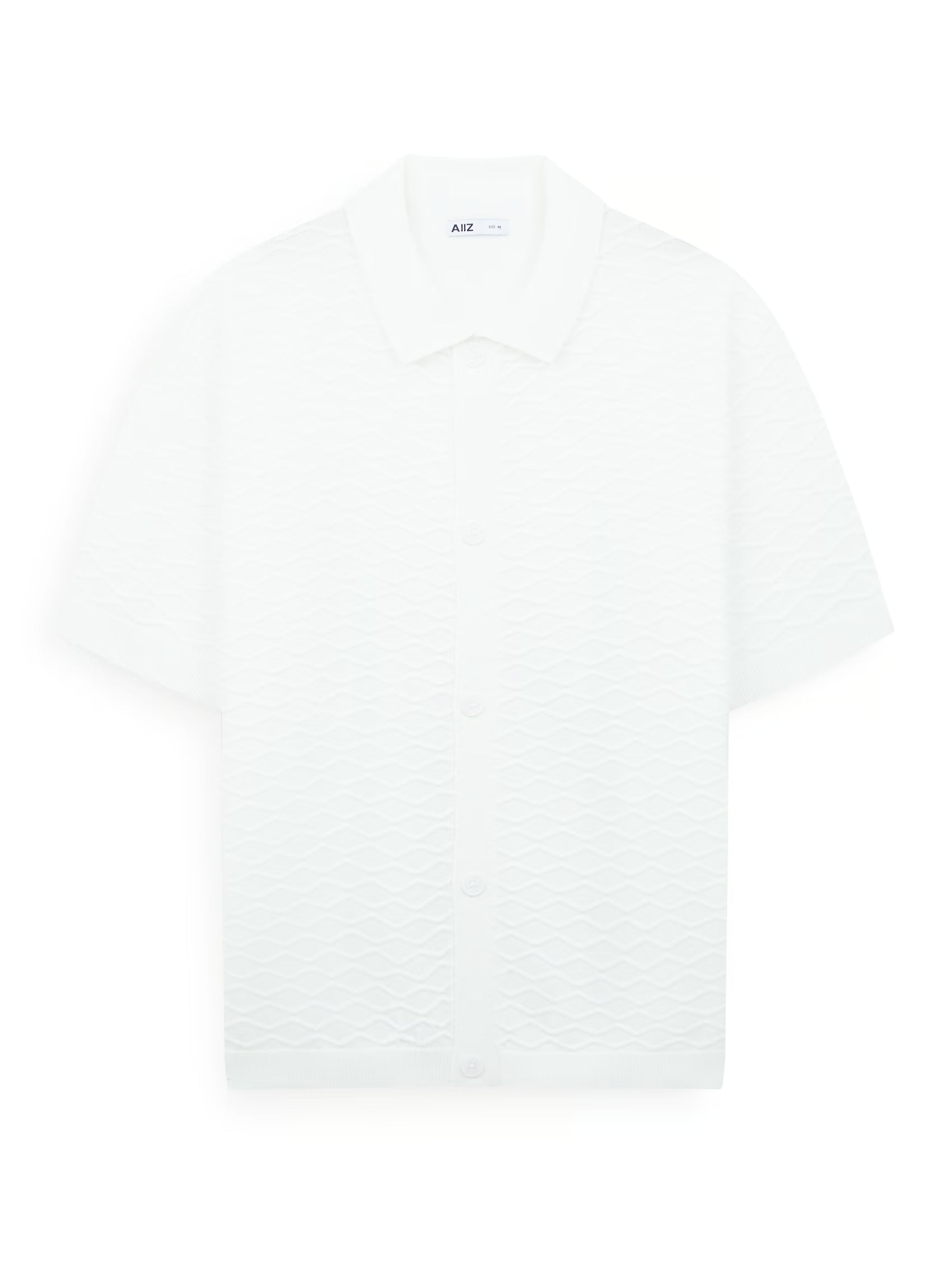 AIIZ Men's Short Sleeve Knit Shirt (White / S)