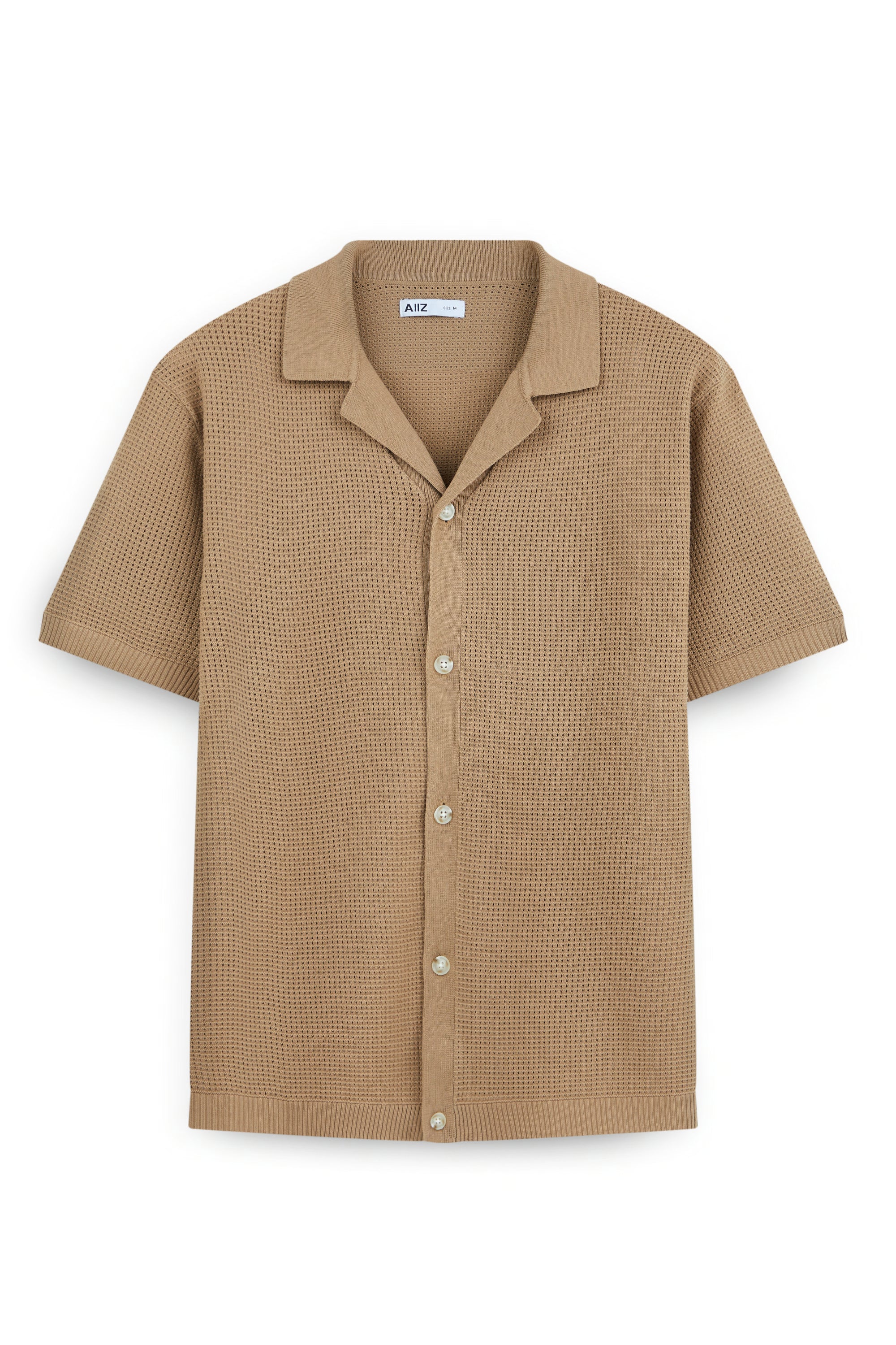 AIIZ Men's Knitted Short Sleeve Shirt