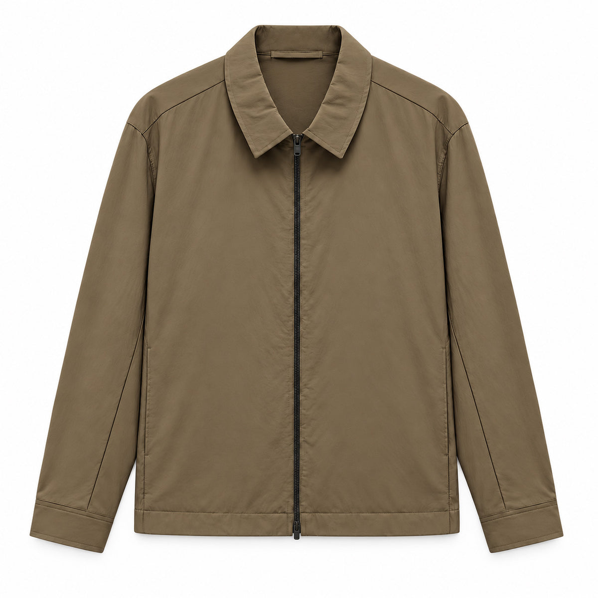 Men's Urban Weaver Minimal Zip Jacket (Brown / M)