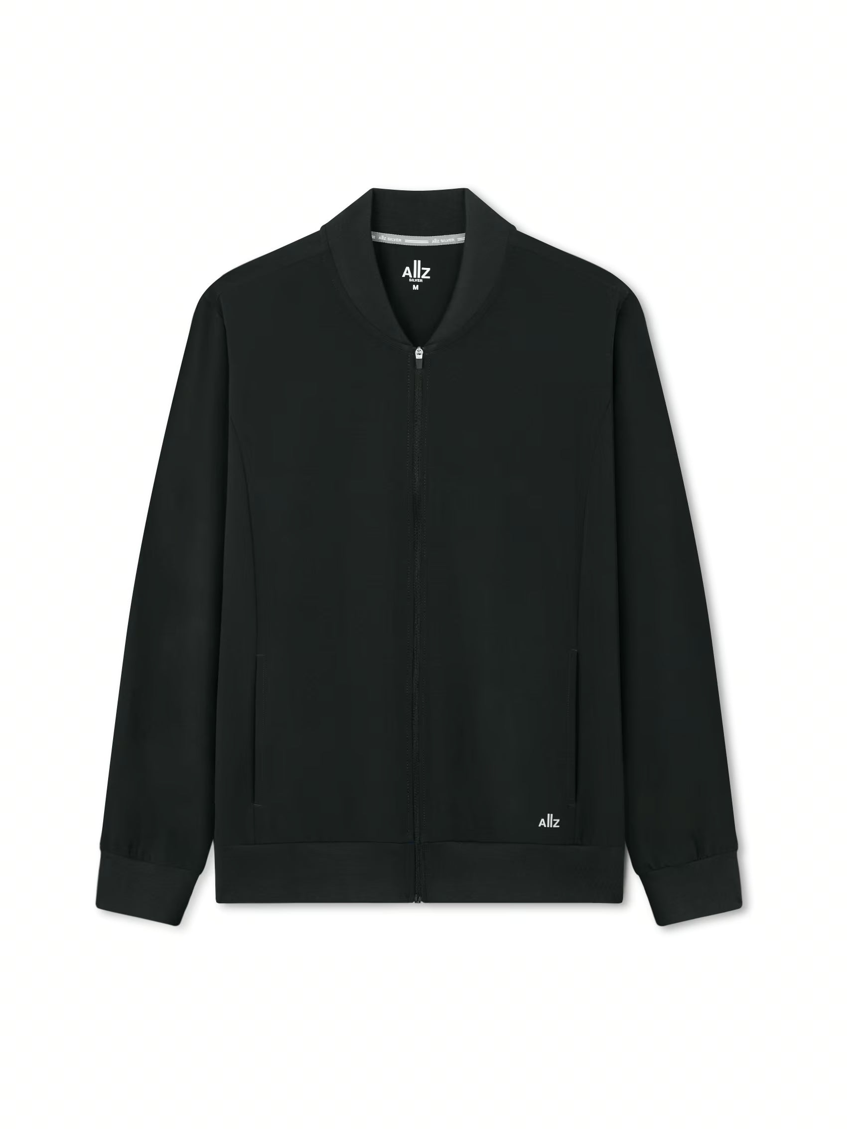 AIIZ Men's Quick Dry Stretch Active Bomber Jacket (Black / S)