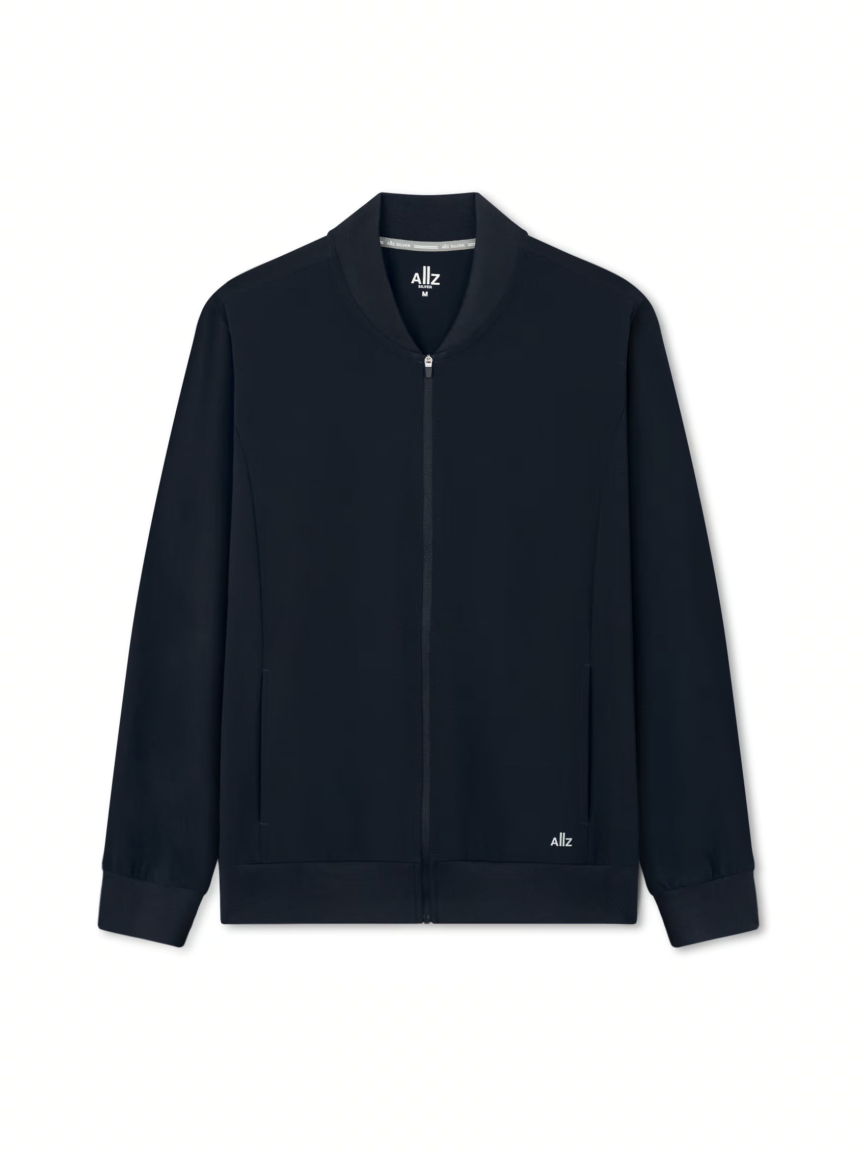 AIIZ Men's Quick Dry Stretch Active Bomber Jacket (Navy / S)