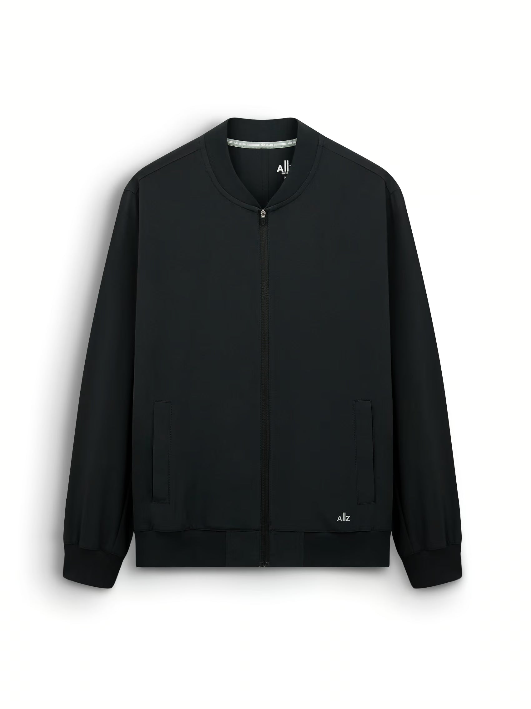 AIIZ Men's Quick Dry Stretch Active Bomber Jacket (Black / S)