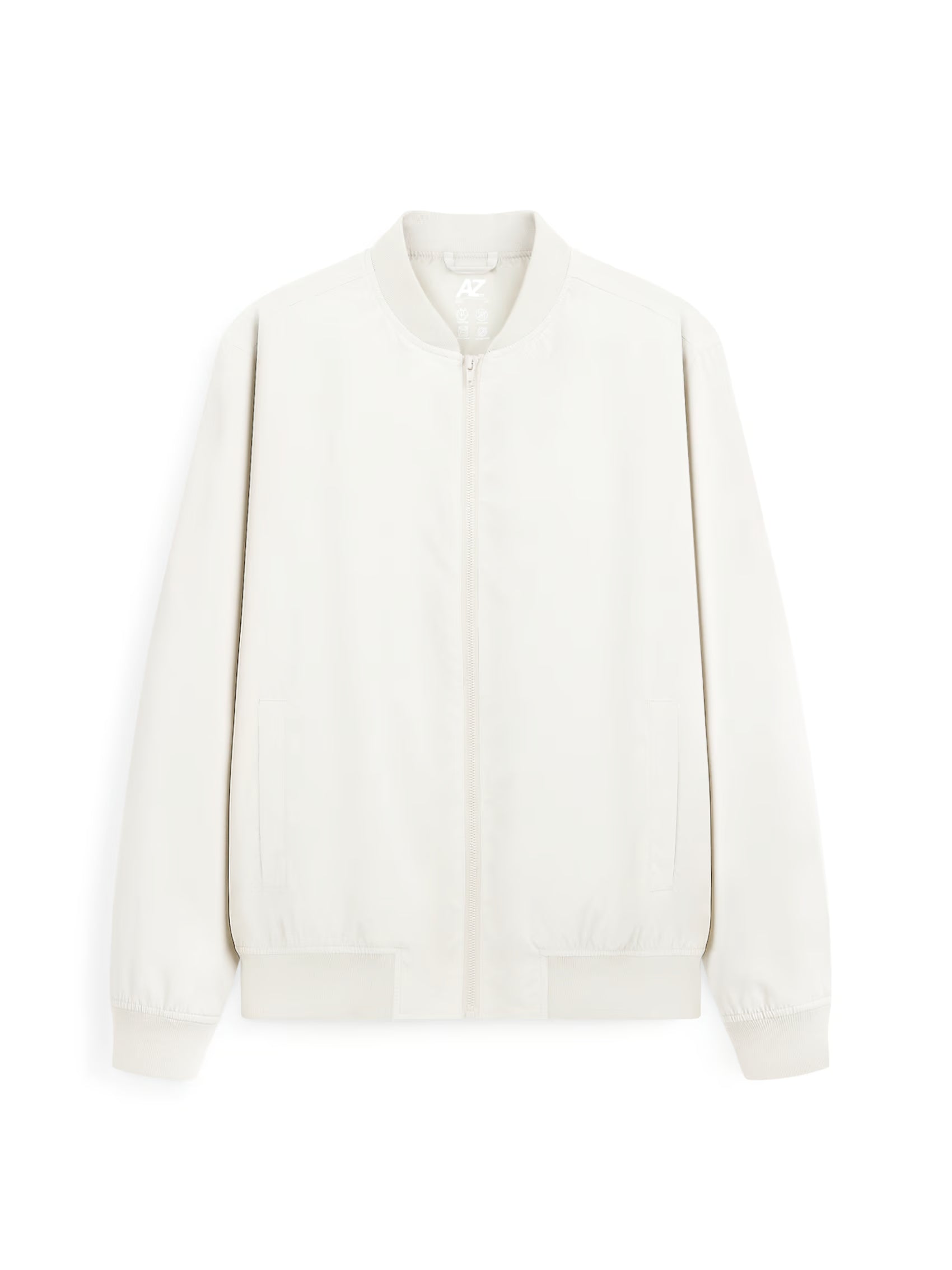 AIIZ Men's Lightweight Bomber Jacket (Cream / S)