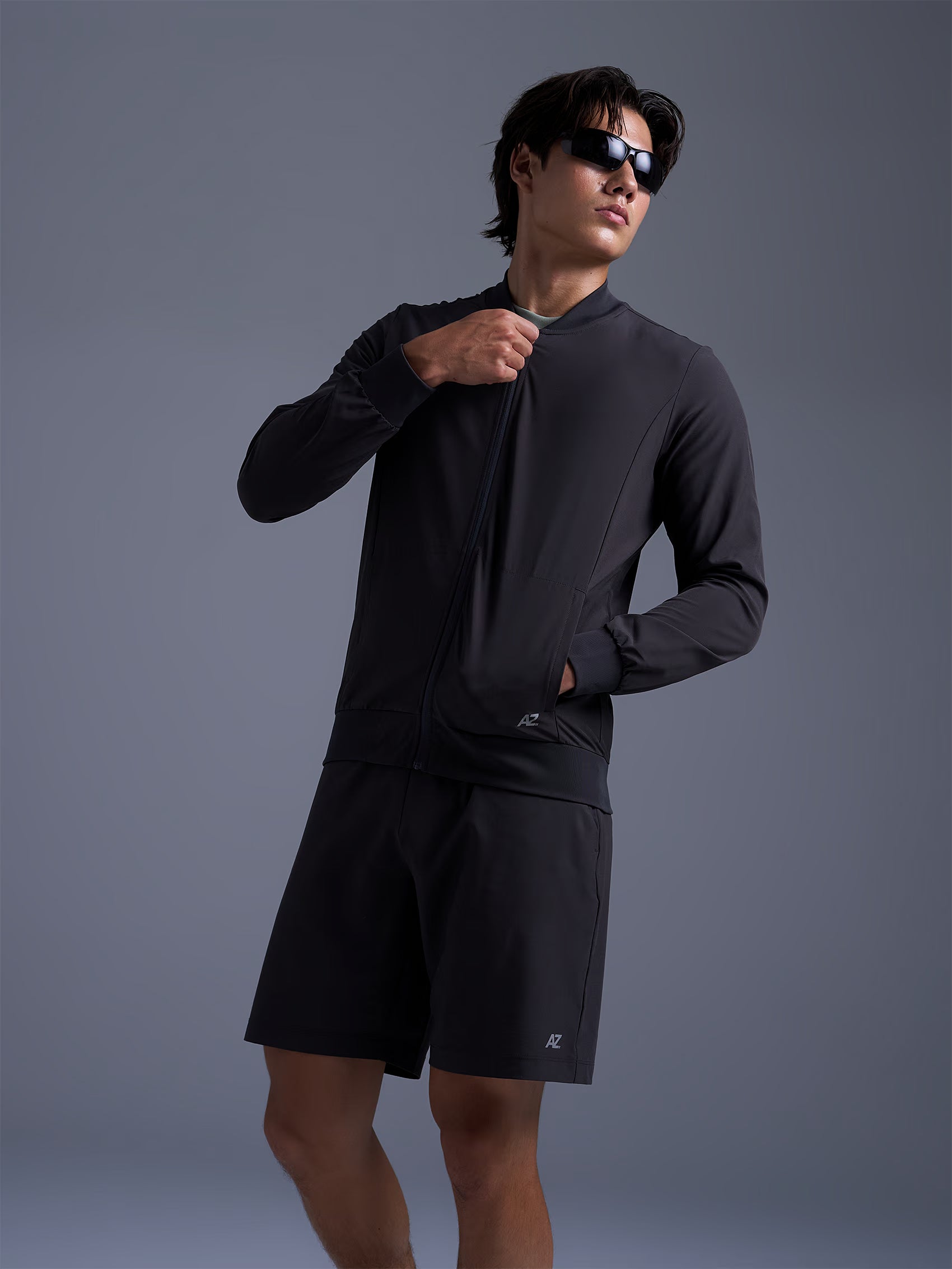 AIIZ Men's Quick Dry Stretch Active Bomber Jacket