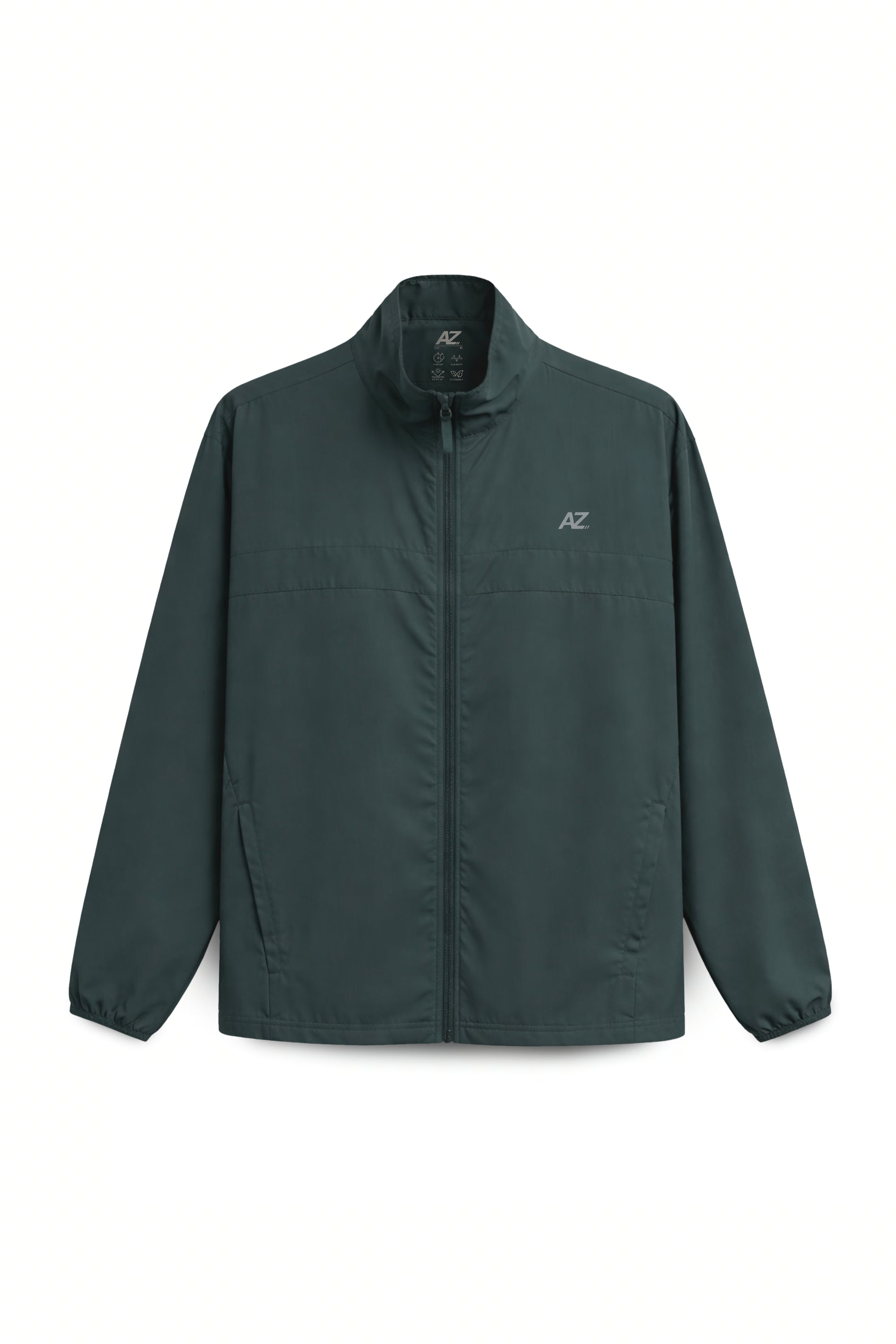 AIIZ Men's Quick Dry Stretch Active Jacket (Dark Green / S)