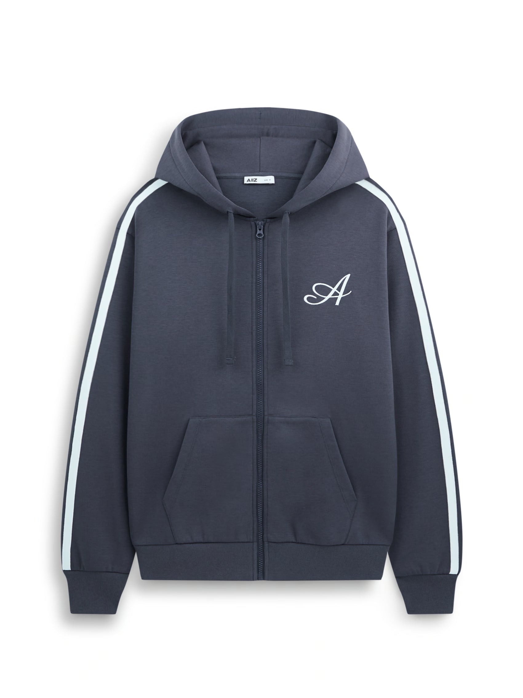 AIIZ Men’s Embroidered Logo Hoodie (Dark Grey / S)