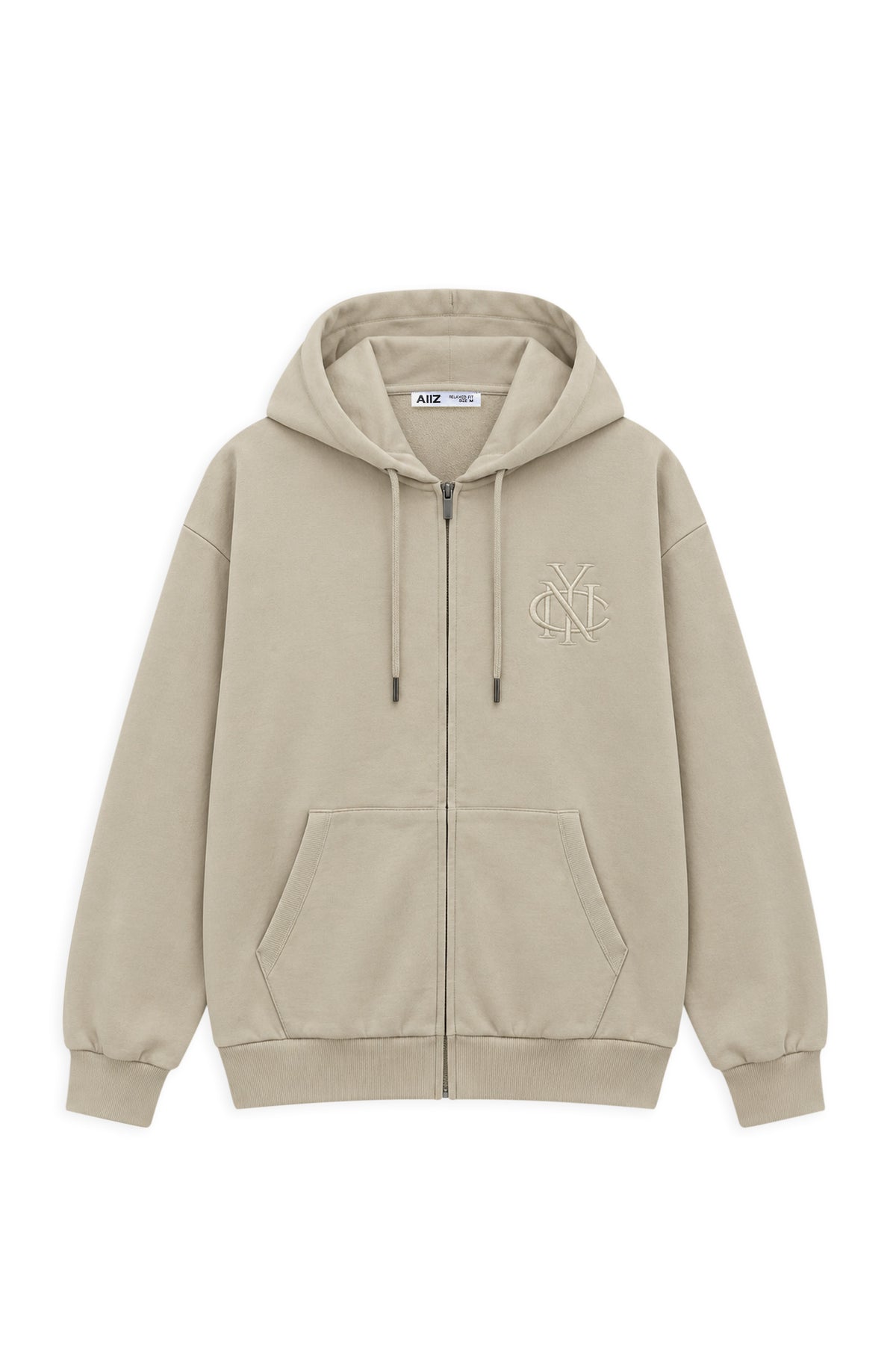 AIIZ Men’s Logo French terry Zipper Hoodie