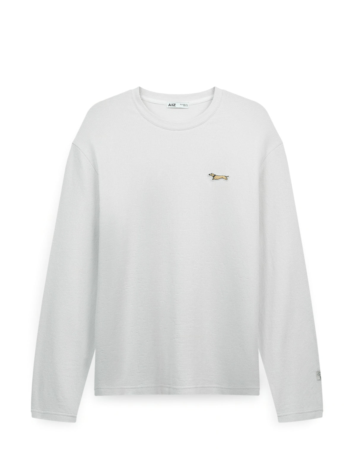 AIIZ Men's Long-Sleeve T-Shirt with Patch (Beige / L)