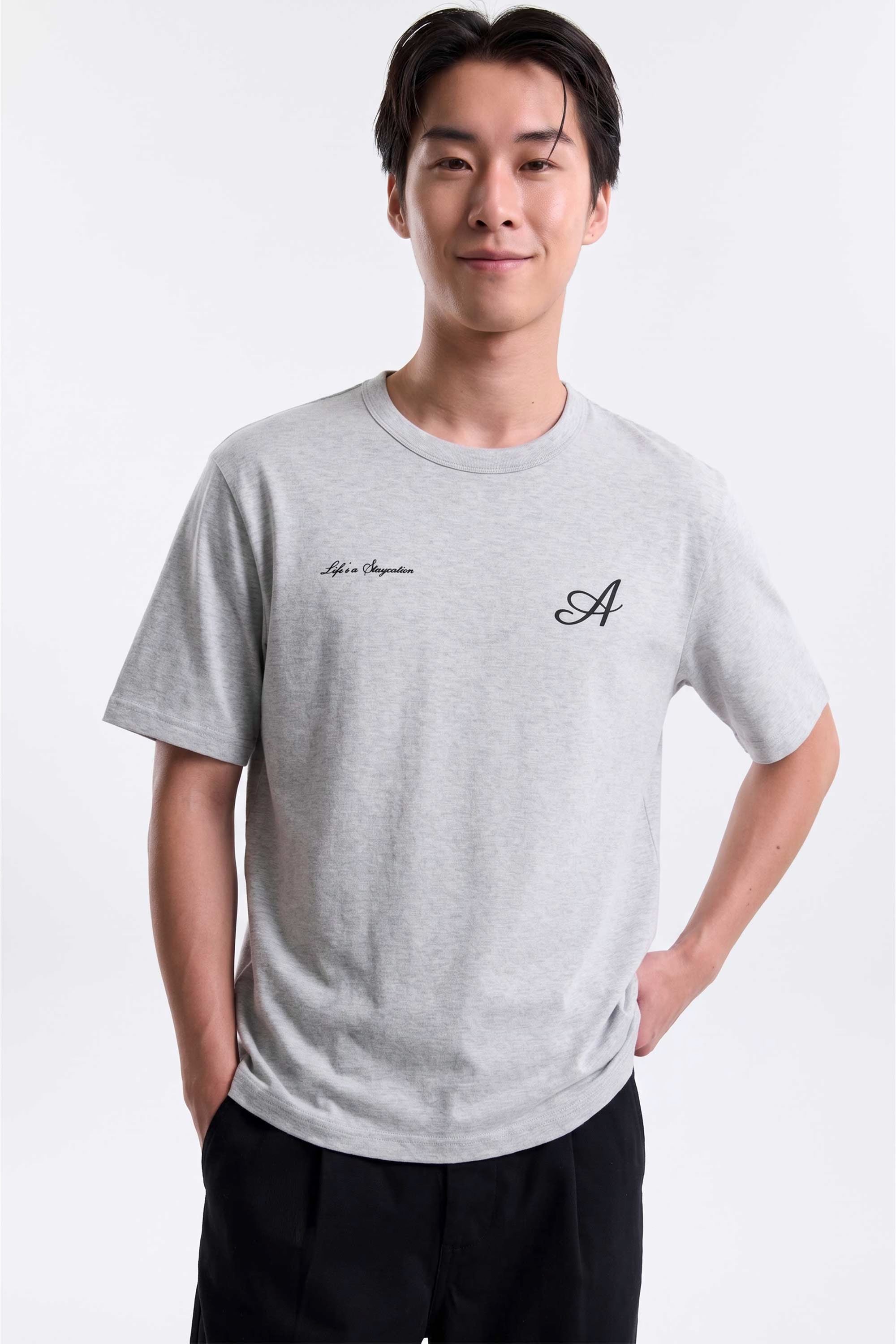 AIIZ Men's Graphic T-Shirt (Top Dyed Grey / S)