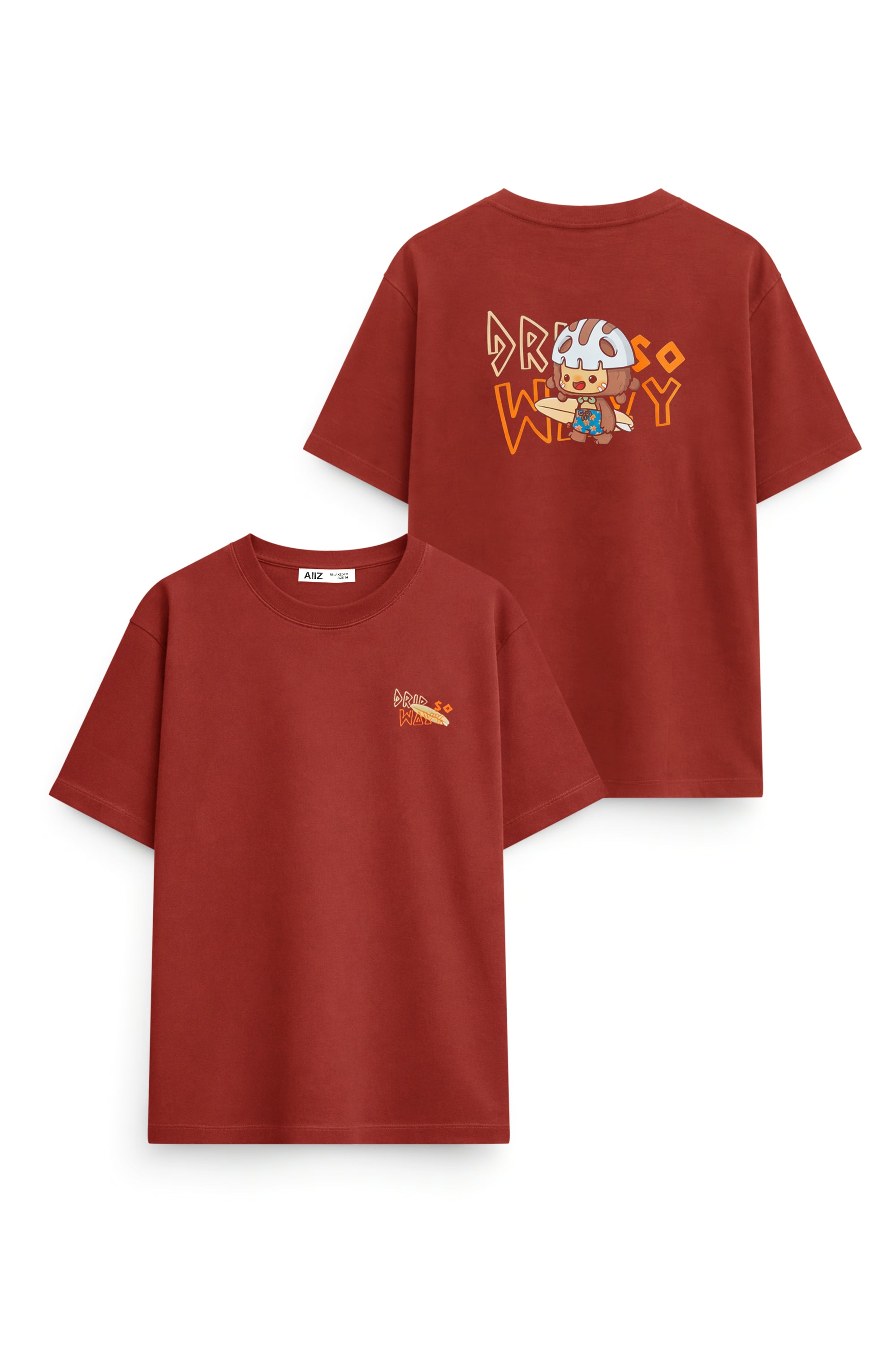 AIIZ X BAKUMBAA Unisex Graphic T-Shirt (Dark Orange / S)