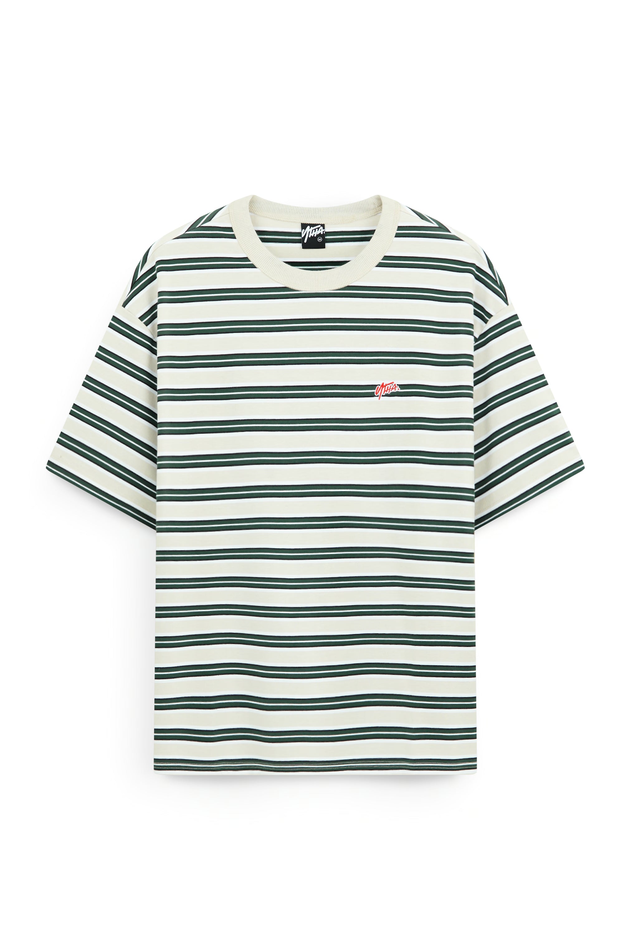 AIIZ Men’s Fishing Society Club Stripe Oversized T-Shirt (Beige / S)