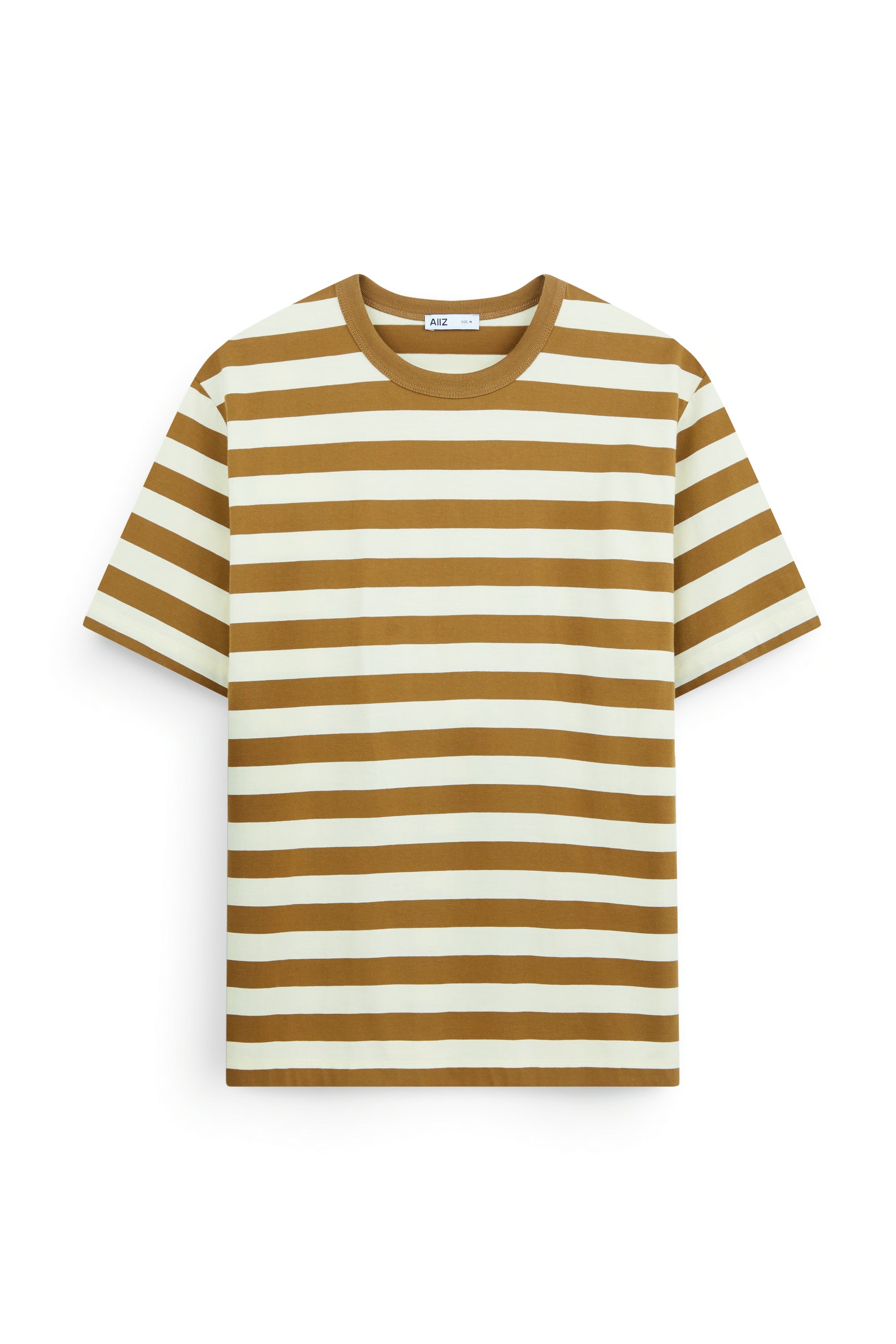AIIZ Men’s Fishing Society Club Stripe Oversized T-Shirt (Brown / S)