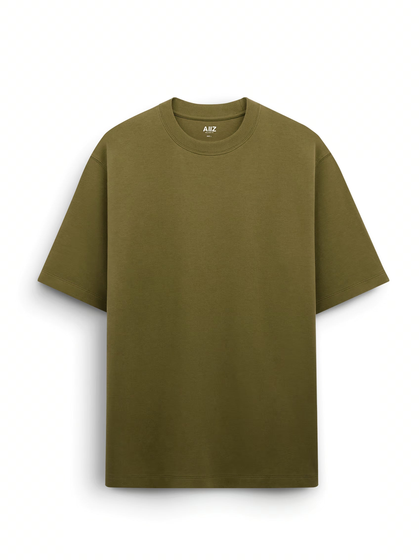 AIIZ Men's Relaxed Crew Neck T-Shirt (Olive / S)