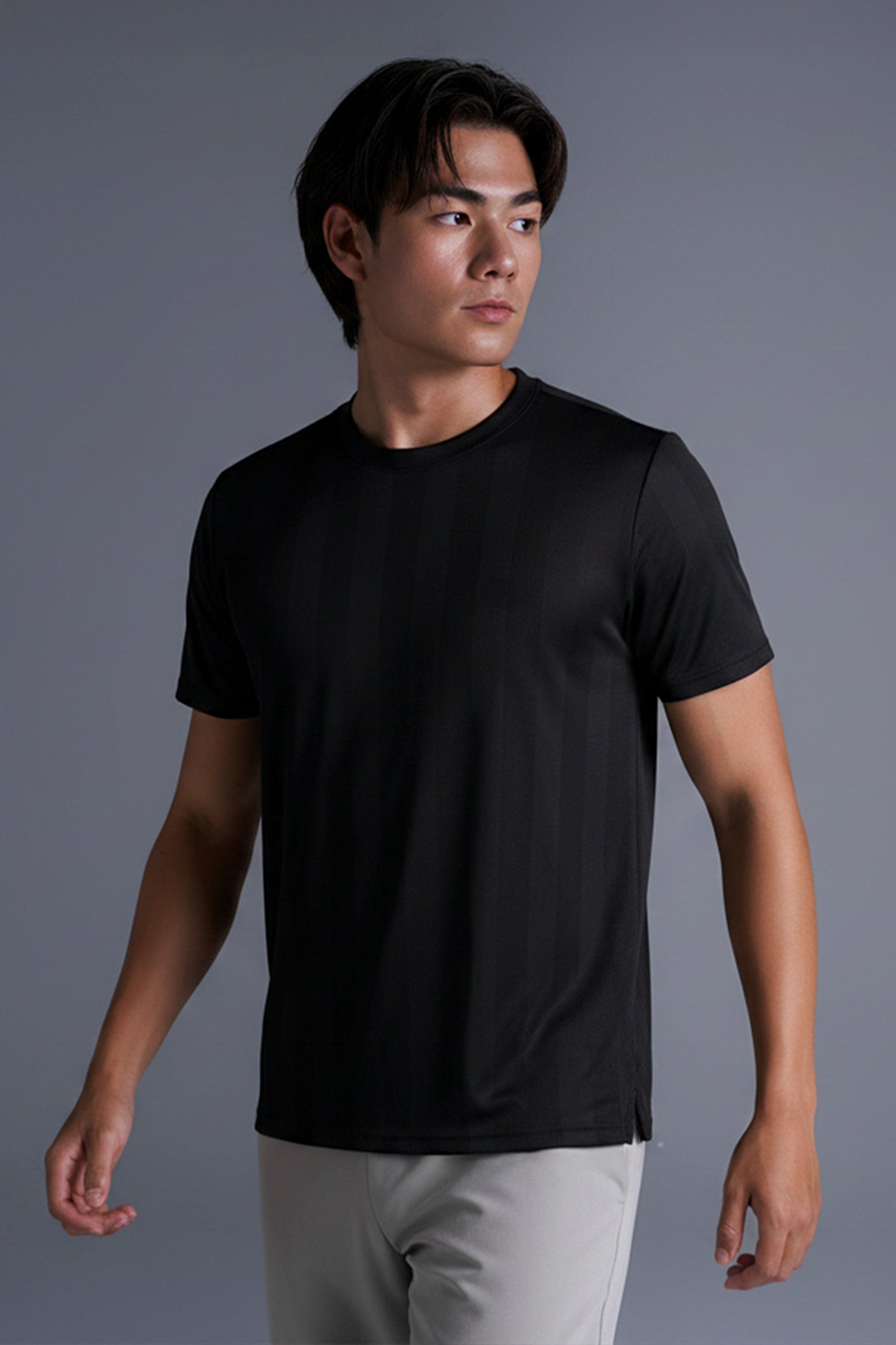 AIIZ Men's Super Soft Quick Dry Texture Active T-Shirts (Navy / S)