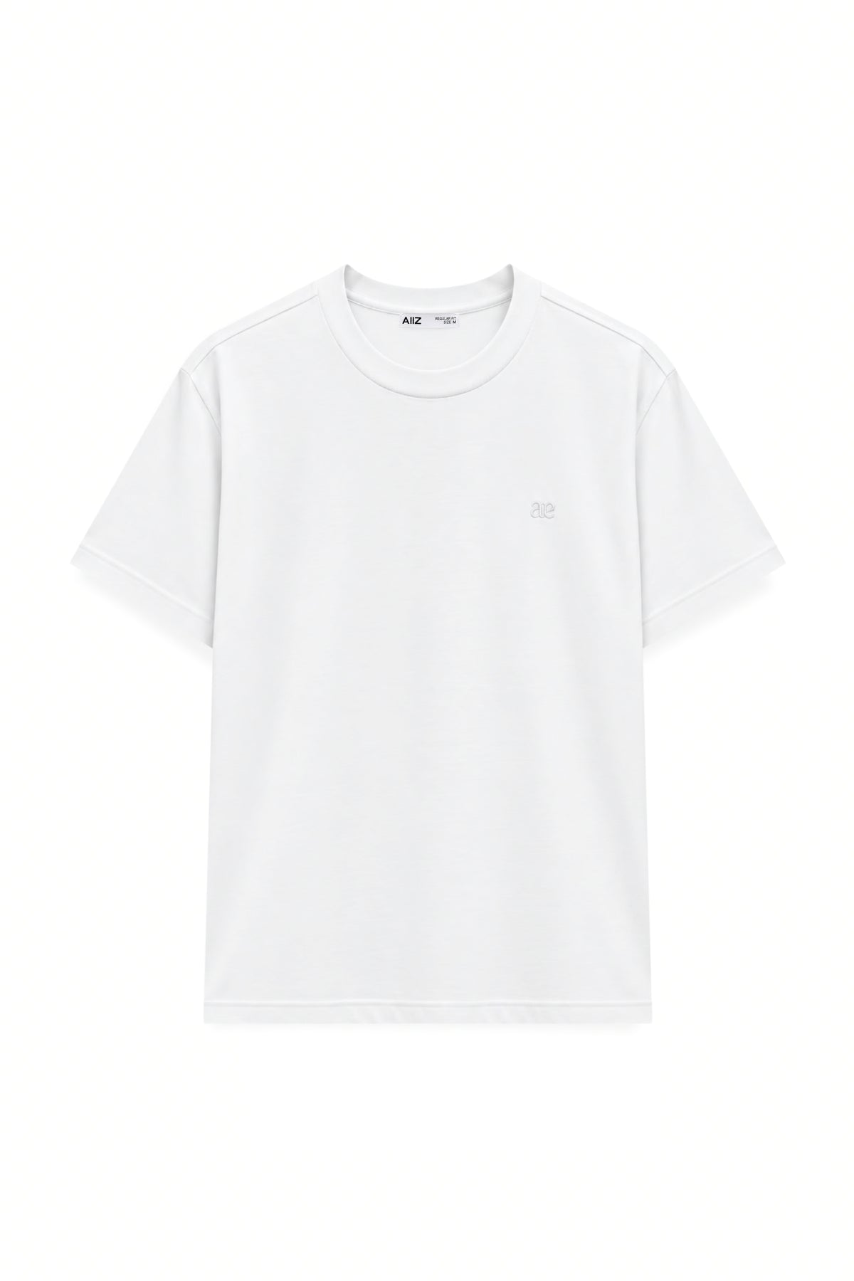 AIIZ Men’s Embroidery Logo T-Shirt Regular Fit (White / S)