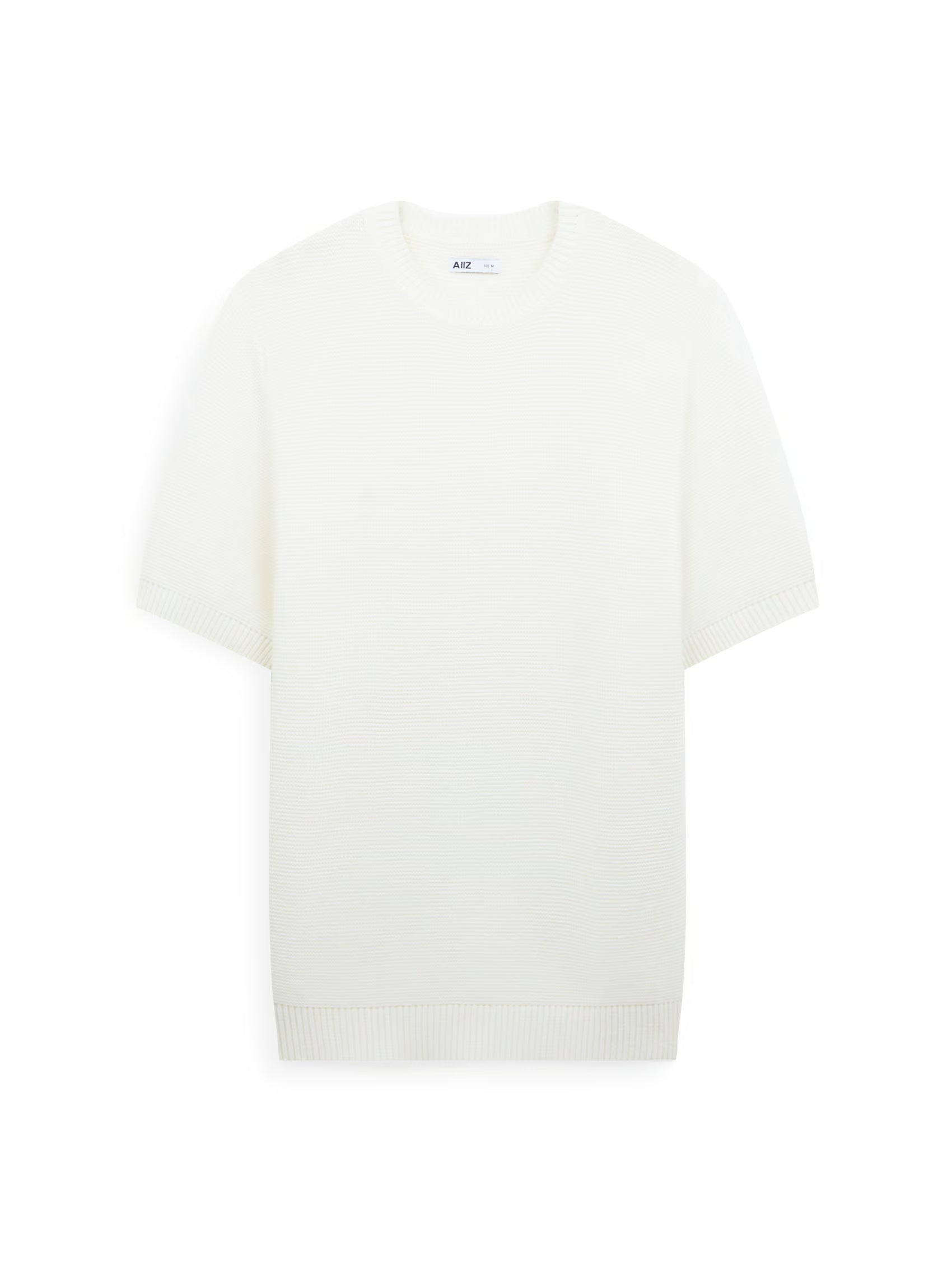 AIIZ Men’s Texture Knit T-Shirt (Beige / S)