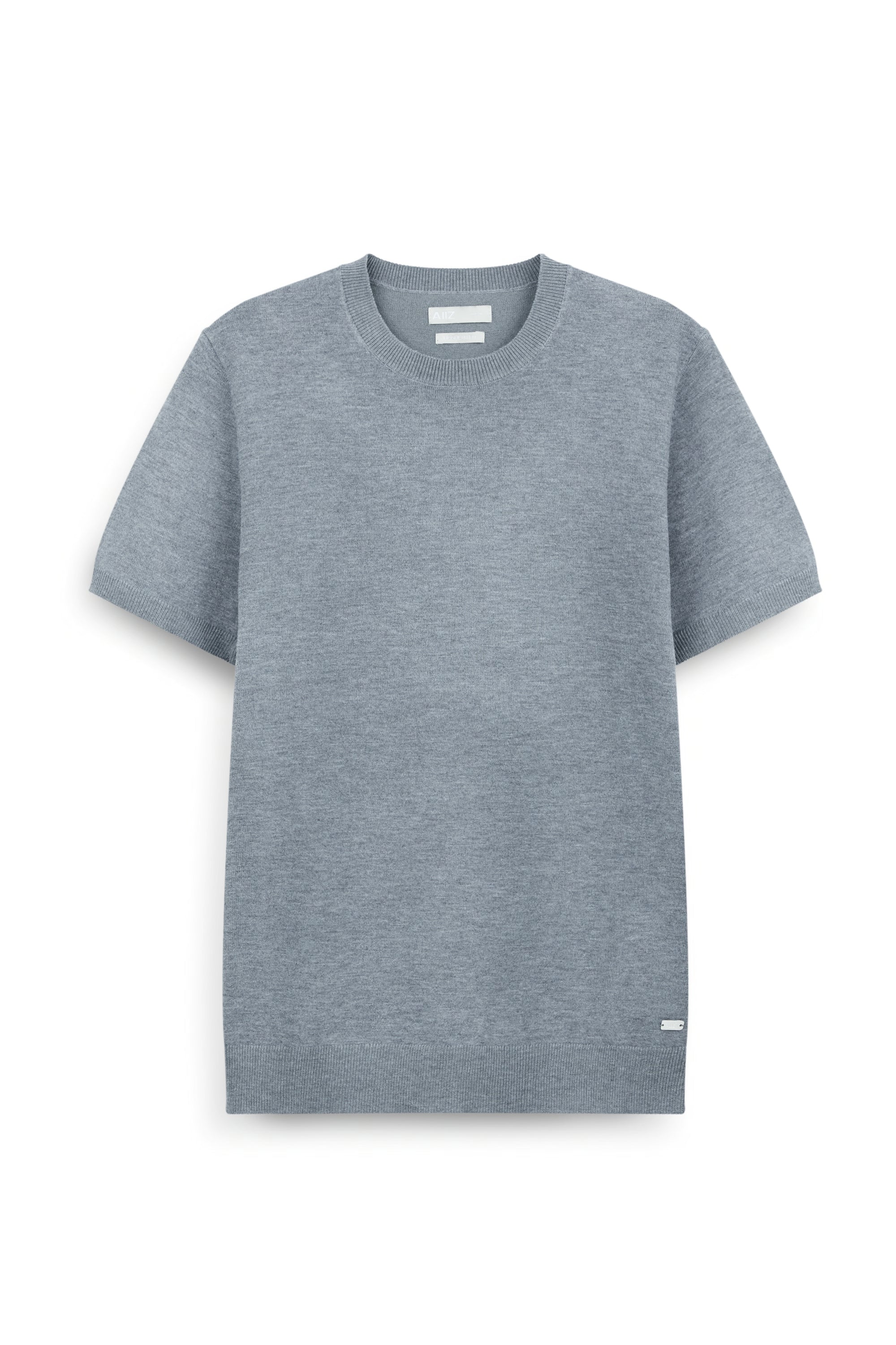 AIIZ Men's Solid Round Neck T-Shirt Sweater