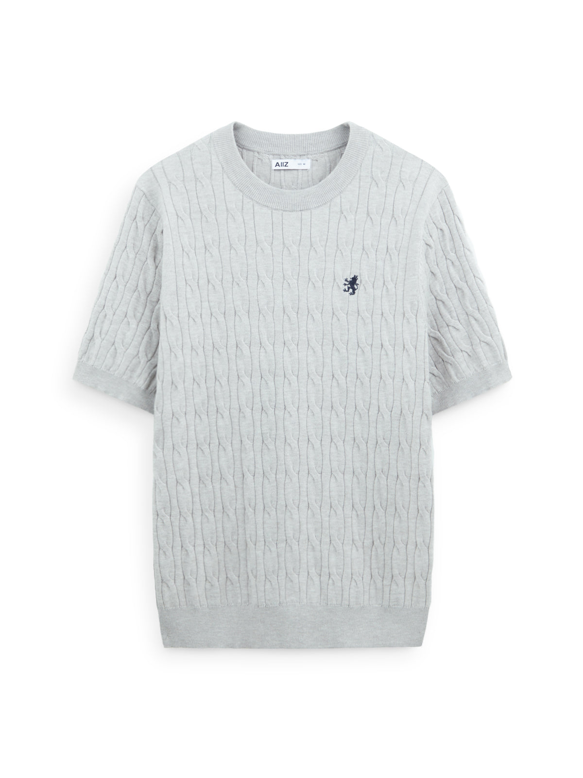 AIIZ Men's Cable T-Shirt Sweater (Top Dyed Grey / S)