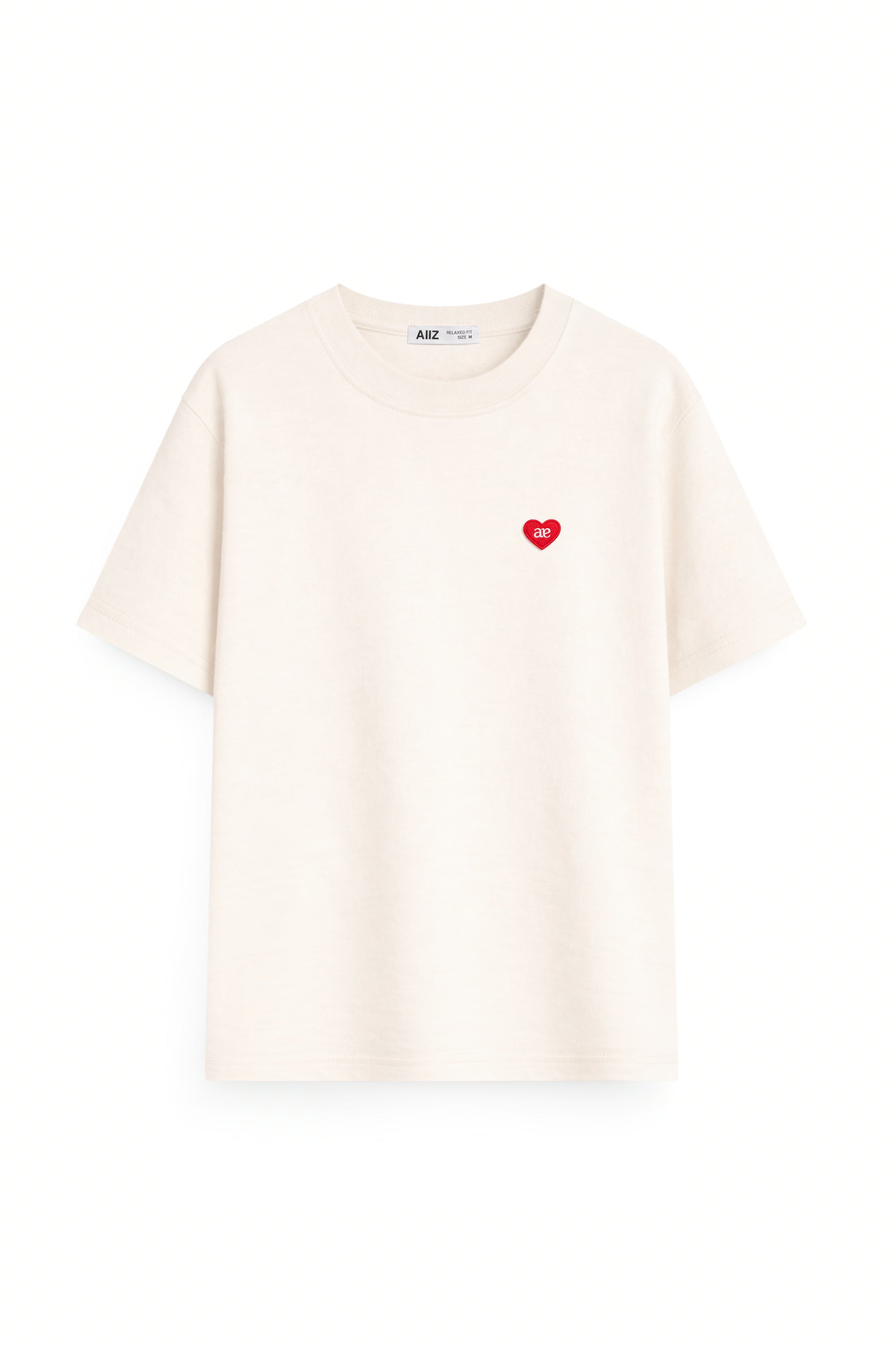 AIIZ Unisex Relaxed Crew Neck Graphic T-Shirt (Cream / S)
