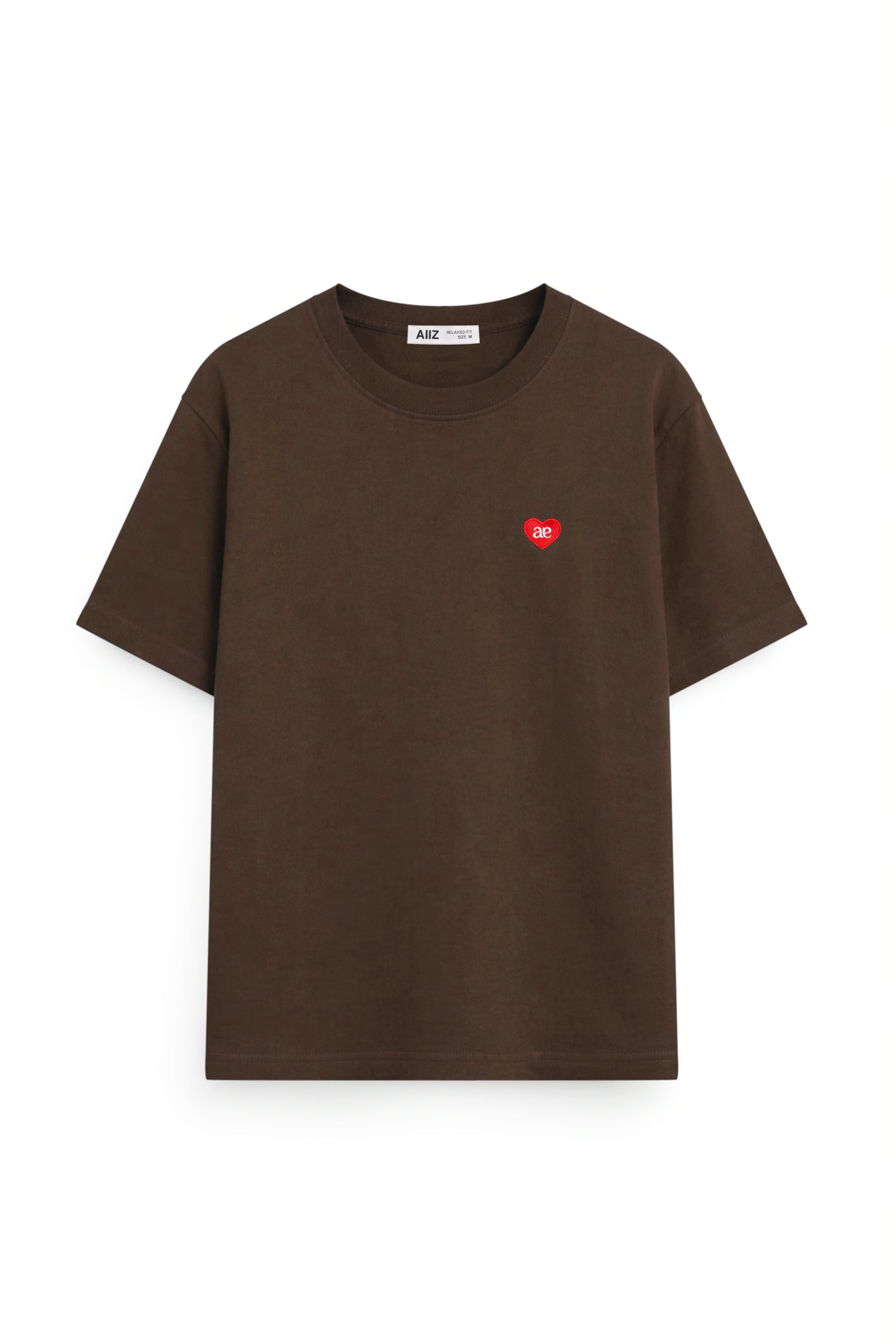 AIIZ Unisex Relaxed Crew Neck Graphic T-Shirt (Dark Brown / S)