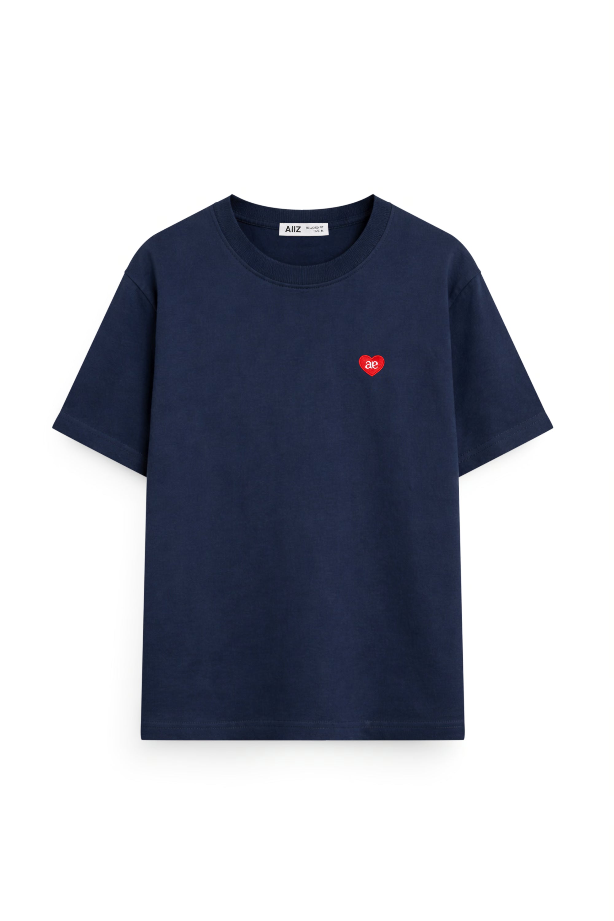 AIIZ Unisex Relaxed Crew Neck Graphic T-Shirt (Navy / S)