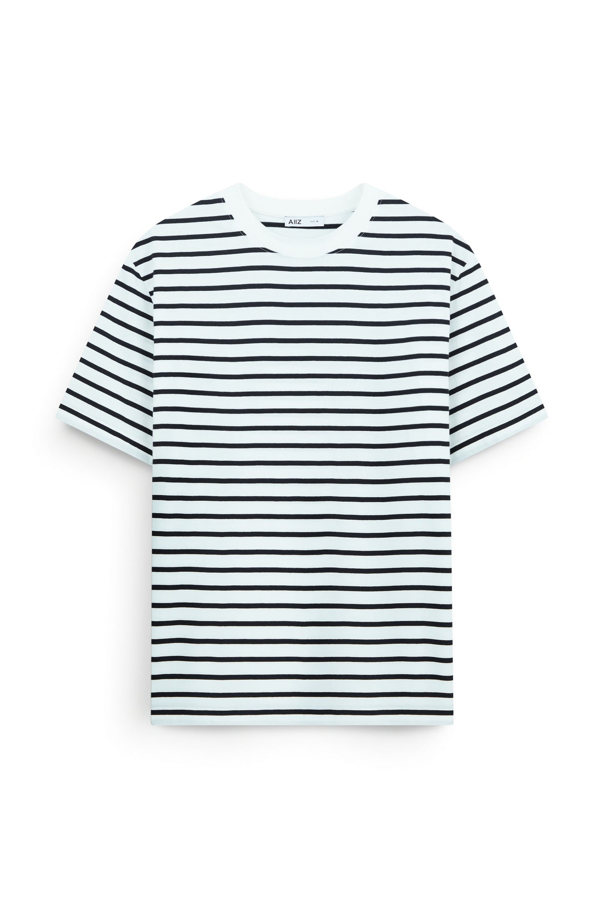 AIIZ Men’s Stripe Oversized T-Shirt (White / S)