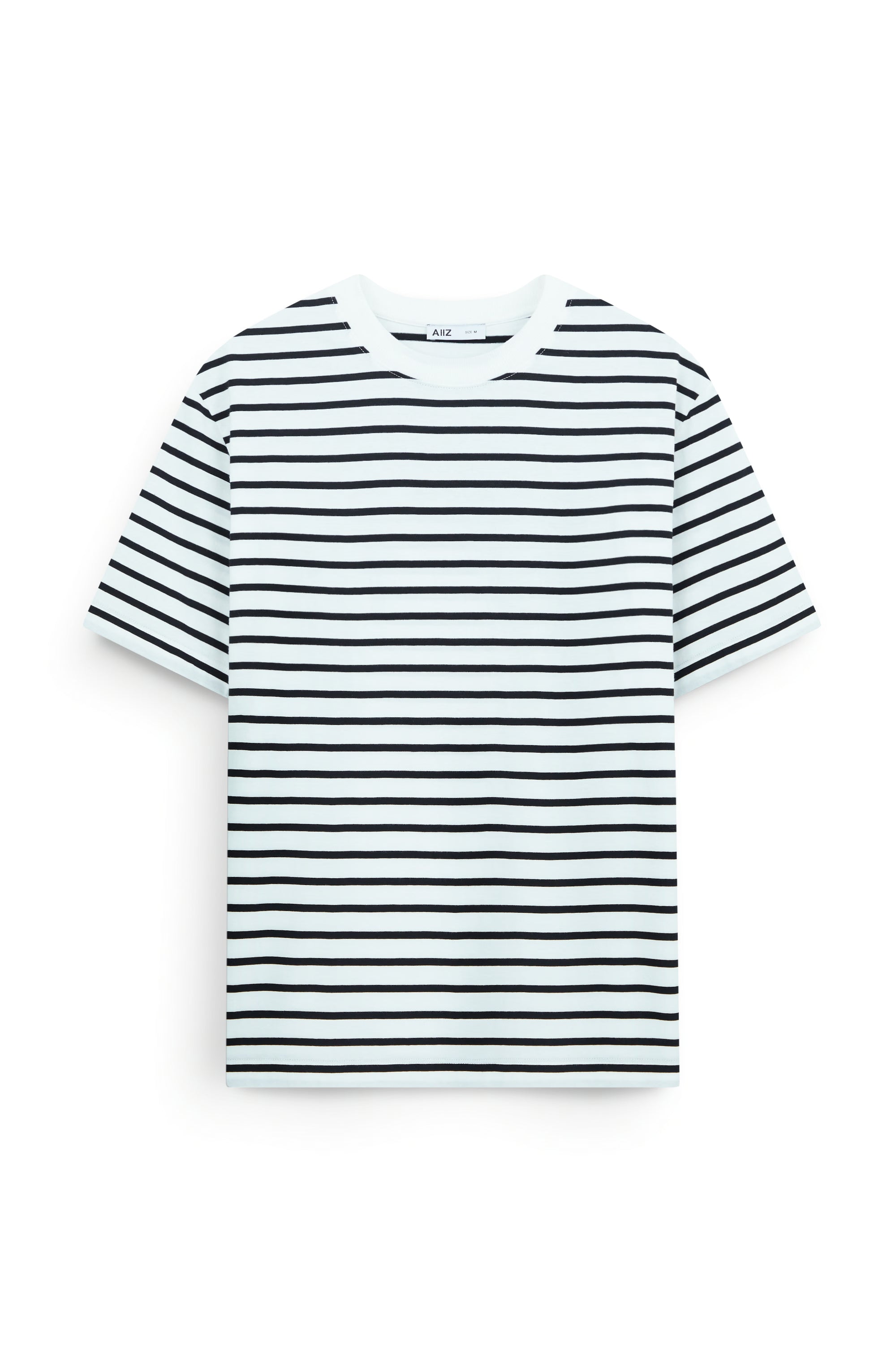 AIIZ Men’s Fishing Society Club Stripe Oversized T-Shirt (White / S)