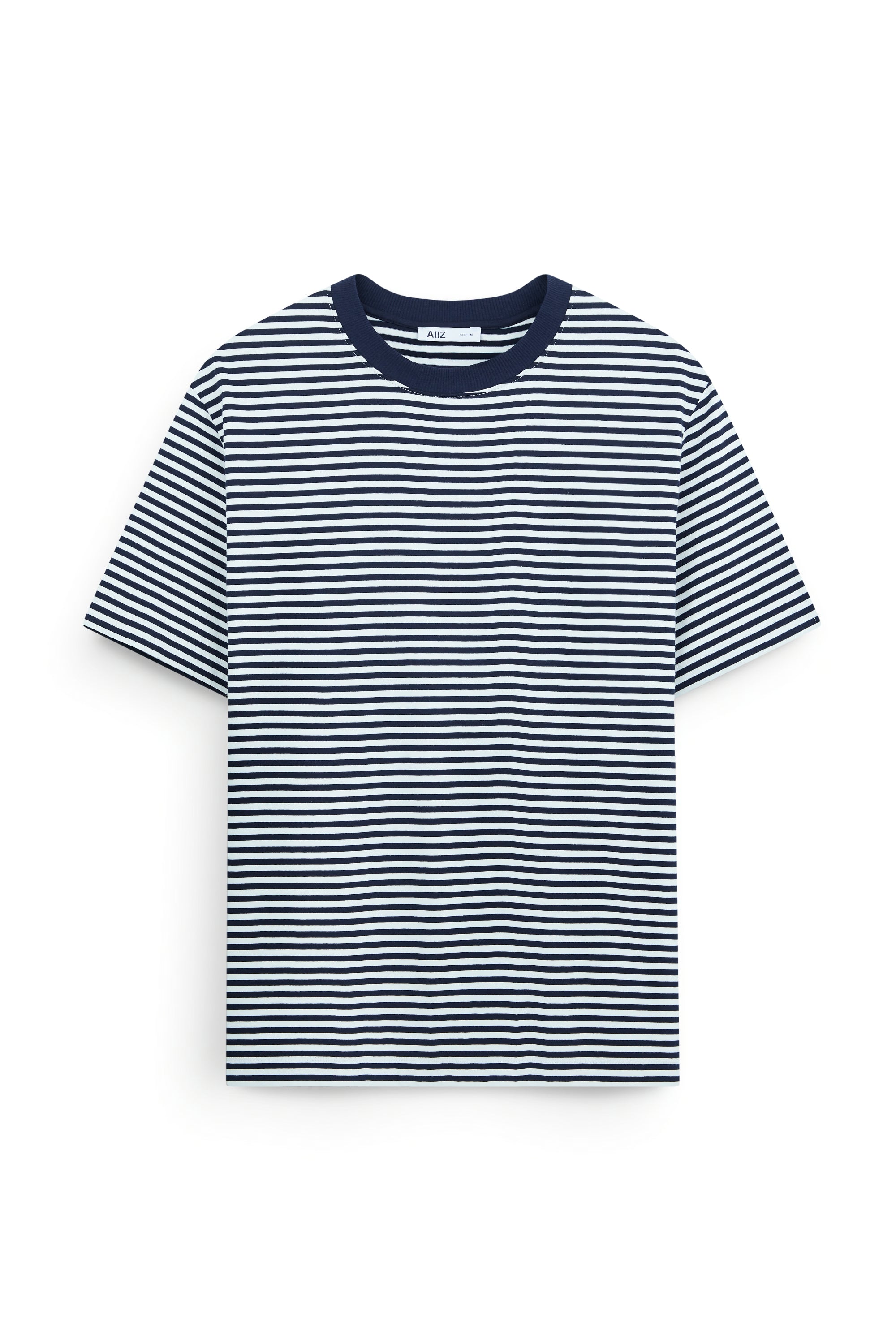 AIIZ Men’s Fishing Society Club Stripe Oversized T-Shirt (Navy / S)