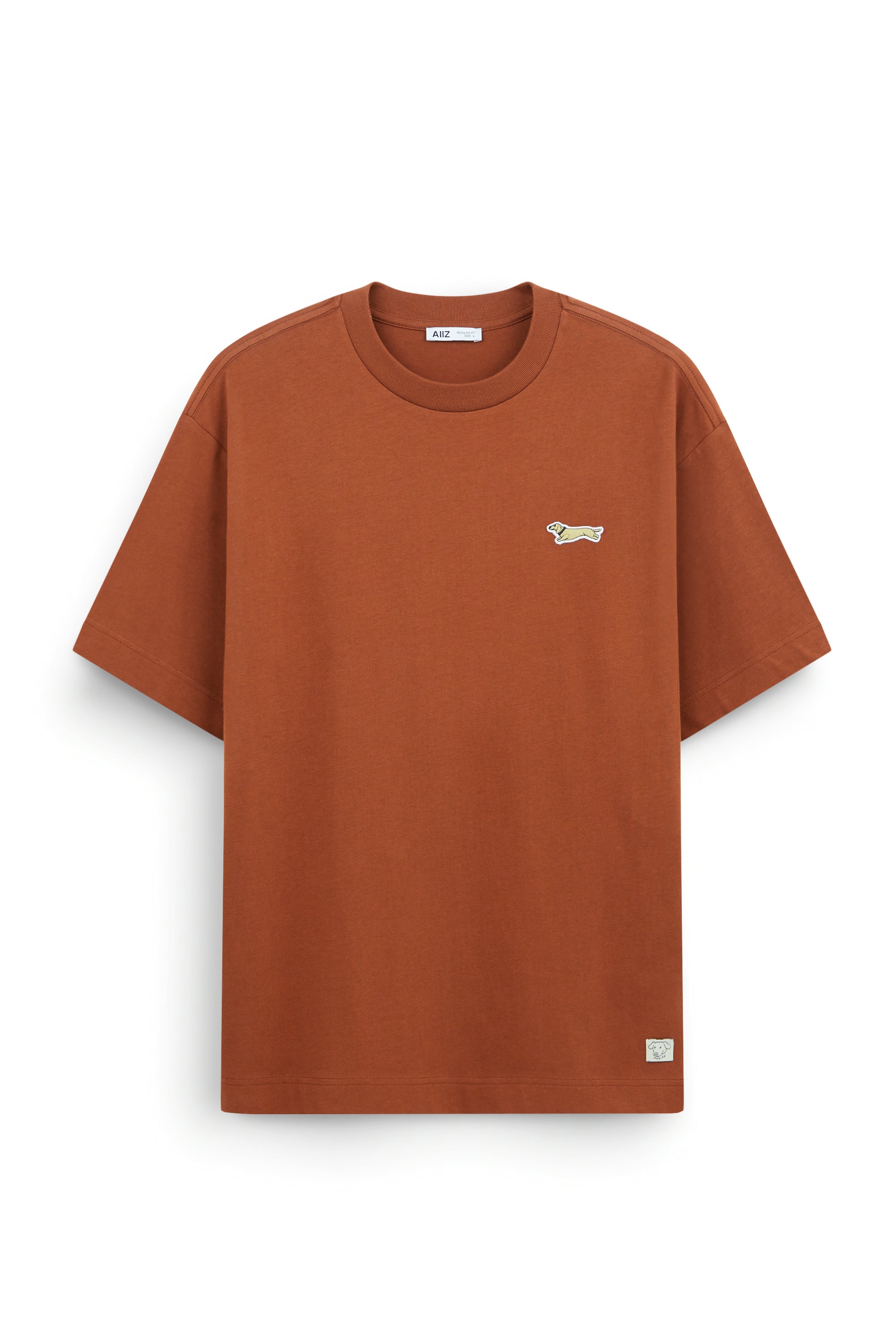 AIIZ Men's Graphic T-Shirt (Dark Orange / S)