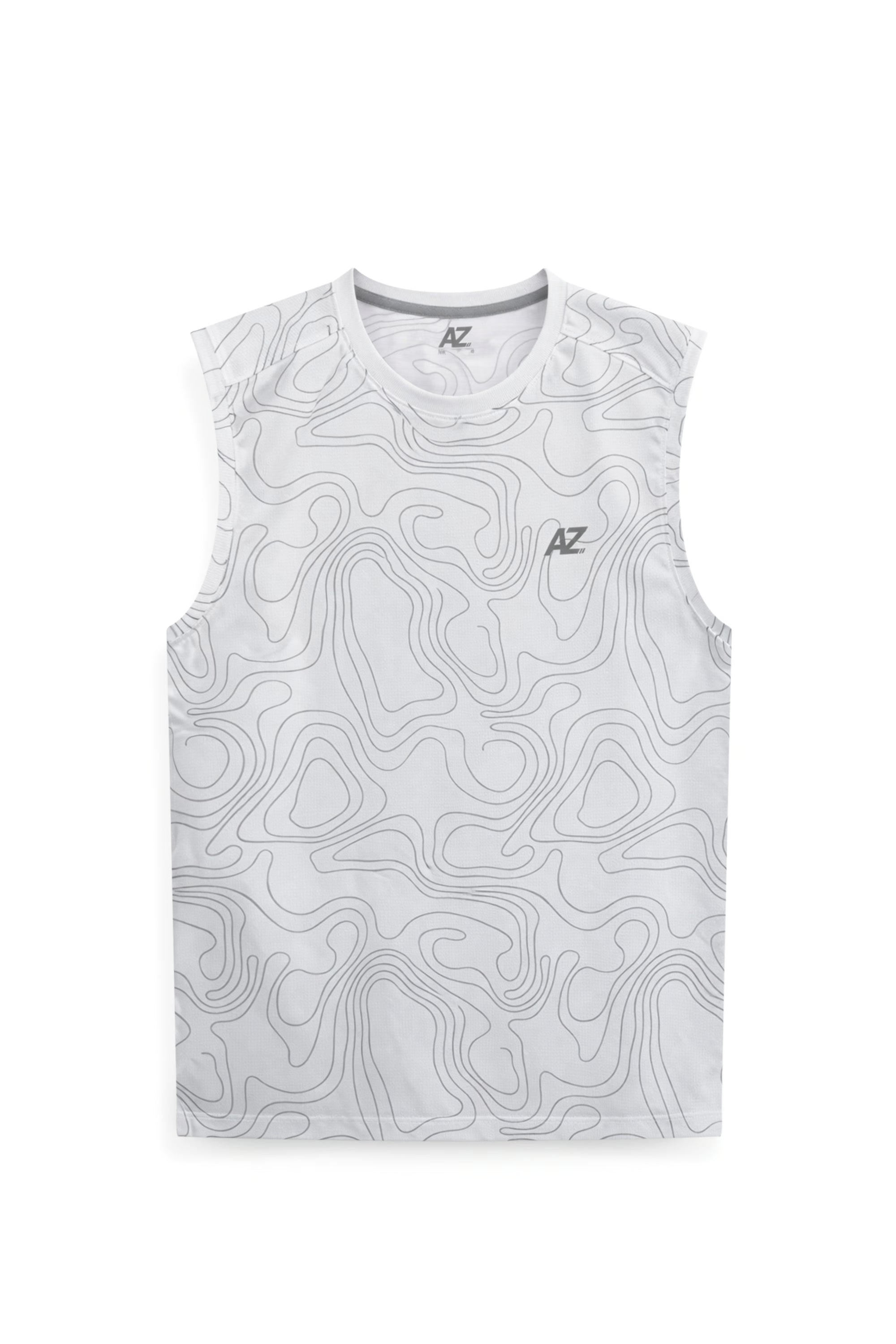 AIIZ Men's Quick Dry Active Printed Tank Top (White / S)
