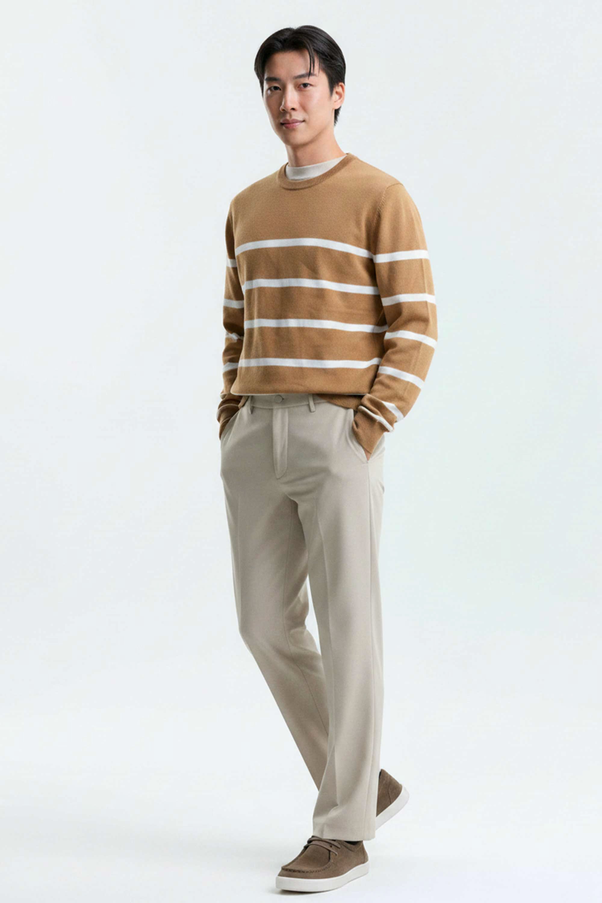 AIIZ Men's Polyester Stretch Chino Pants