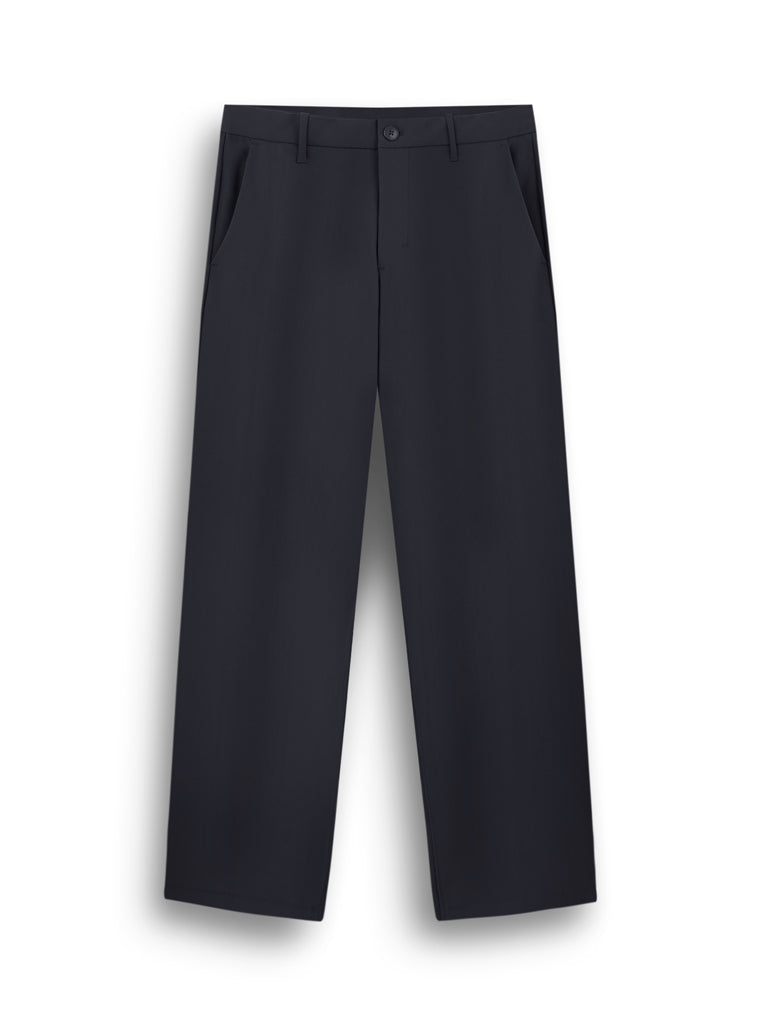 Men's Polyester Stretch Elastic Waisted Chino Pants (Navy / 30)