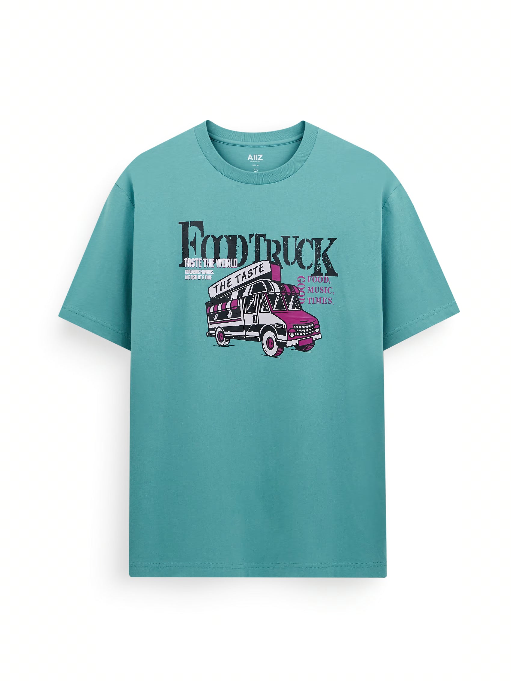 AIIZ Men's Graphic T-Shirt (Turquoise / S)