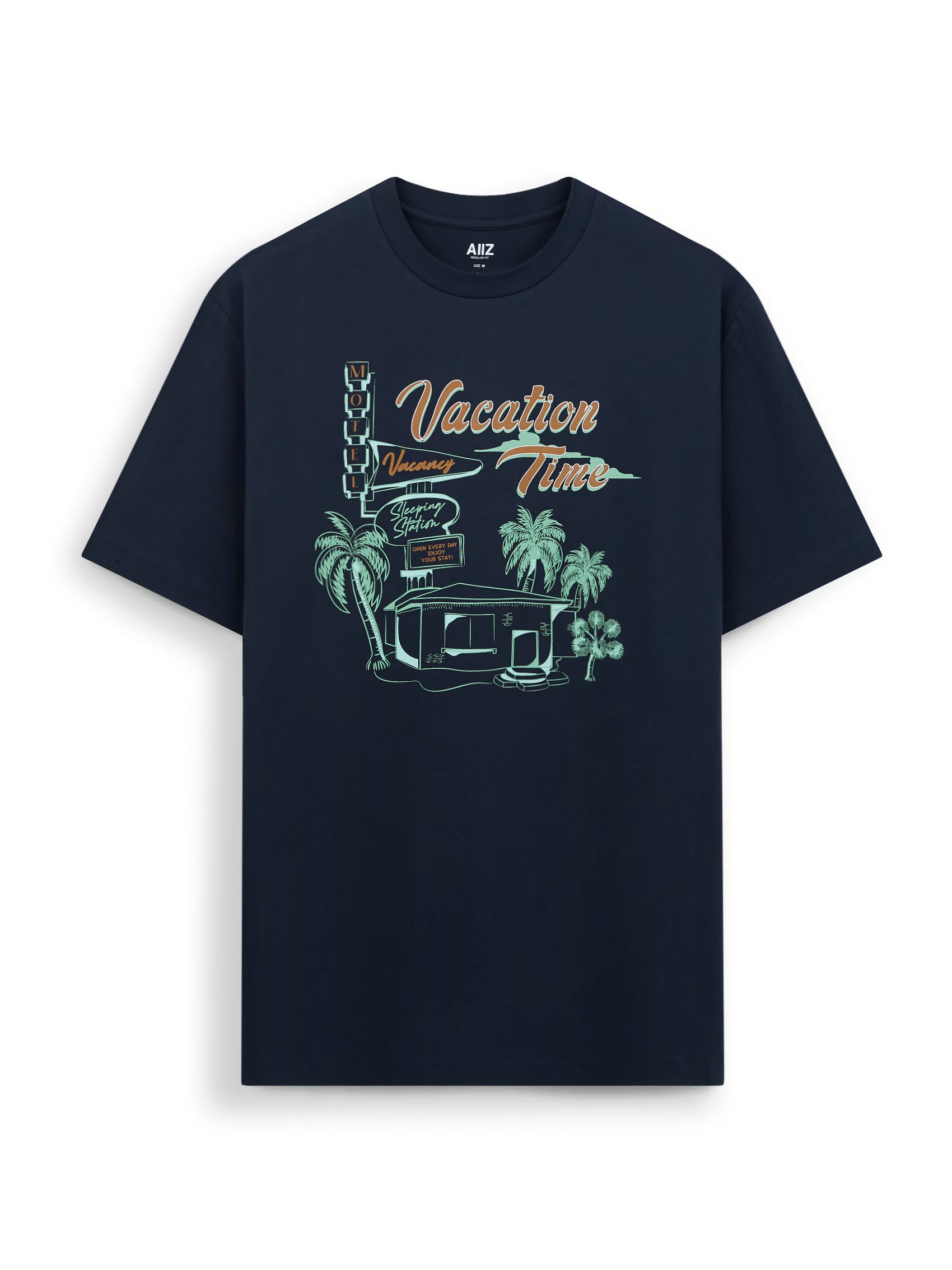 AIIZ Men's Graphic T-Shirt (Navy / S)